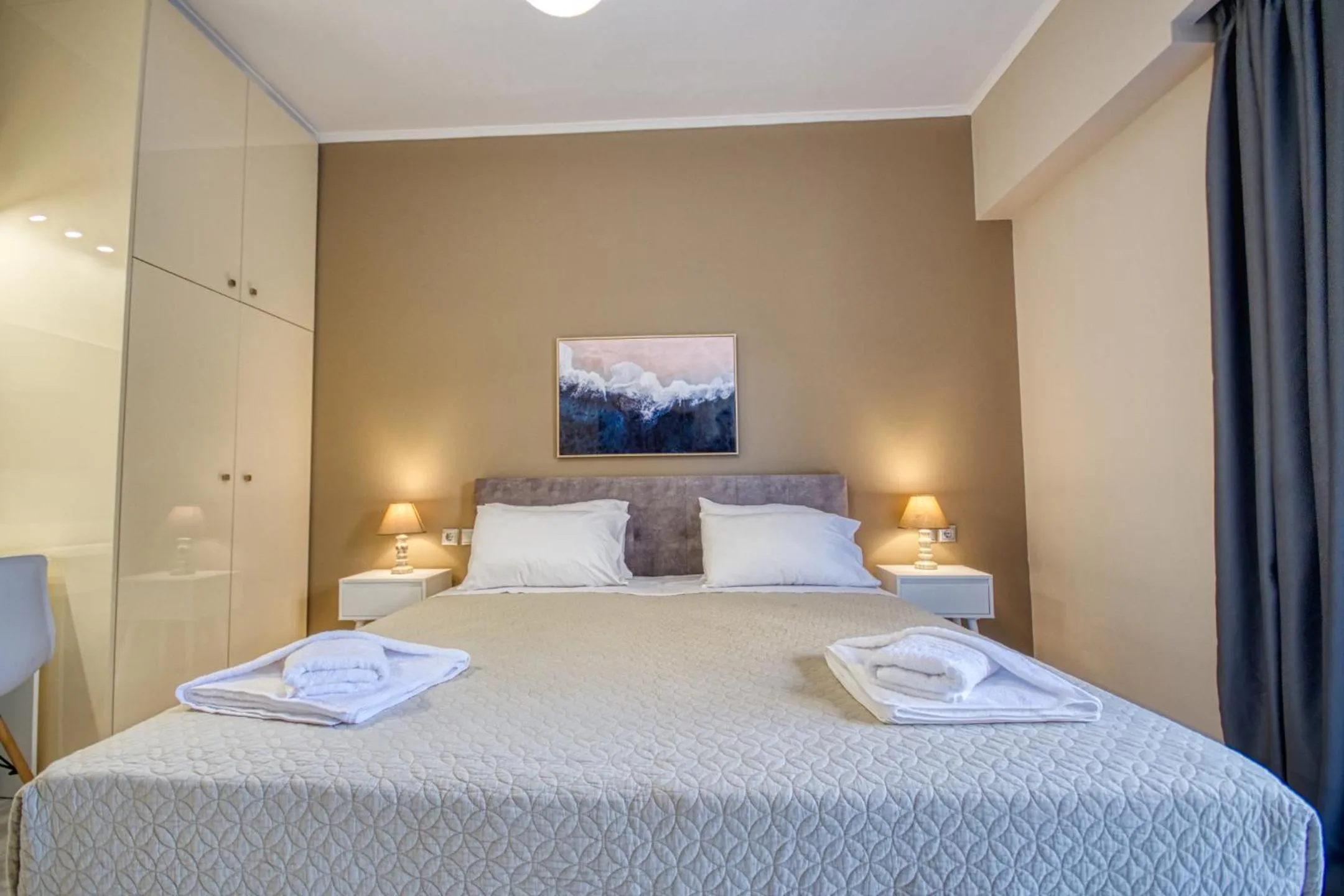 Bedroom, Bed in Rhodes Island Elli Beach Apartments