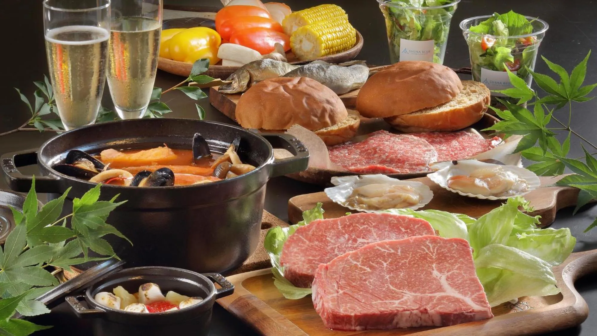 BBQ facilities in Onsen Glamping ShimaBlue