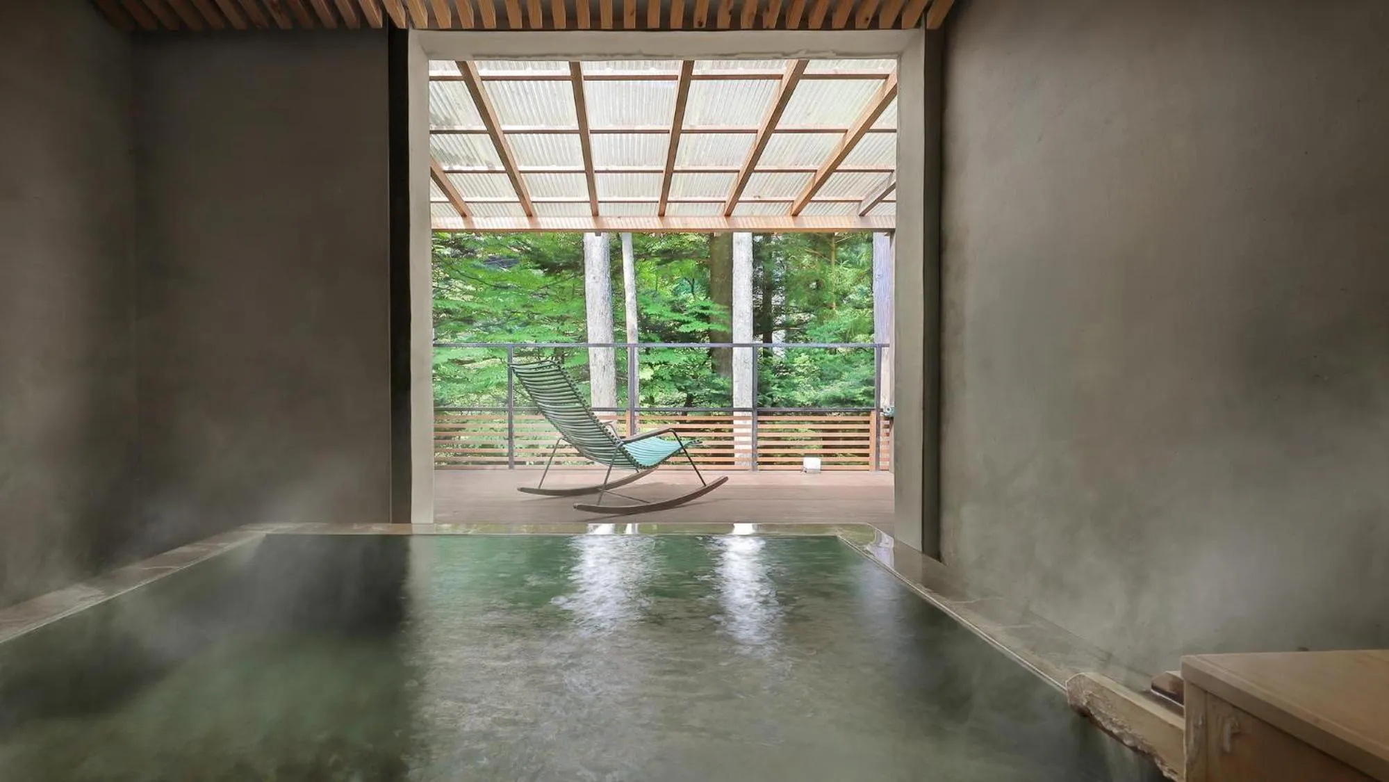 Bed in Onsen Glamping ShimaBlue