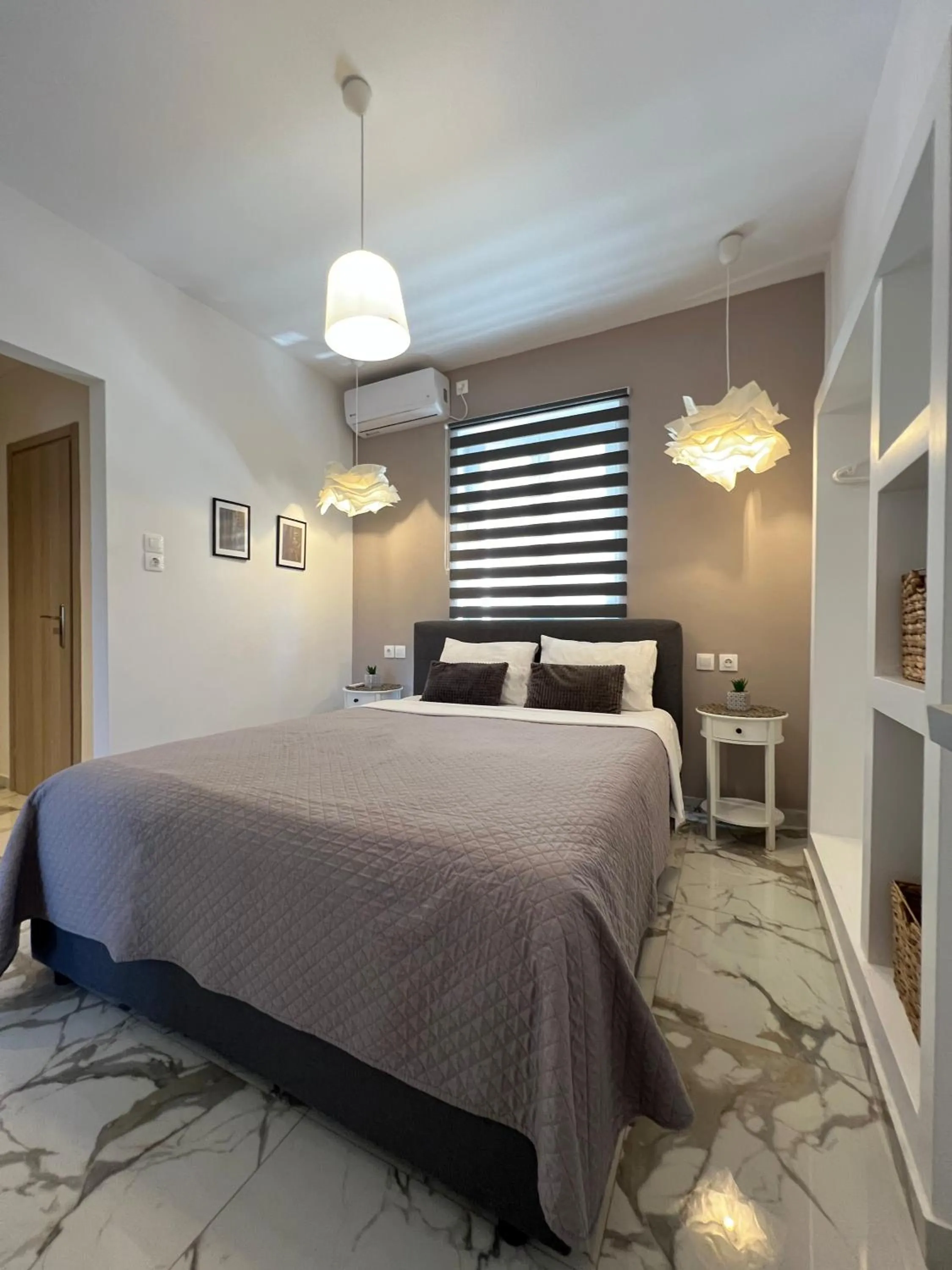 Bedroom, Bed in Elefsinian Mysteries Apartments