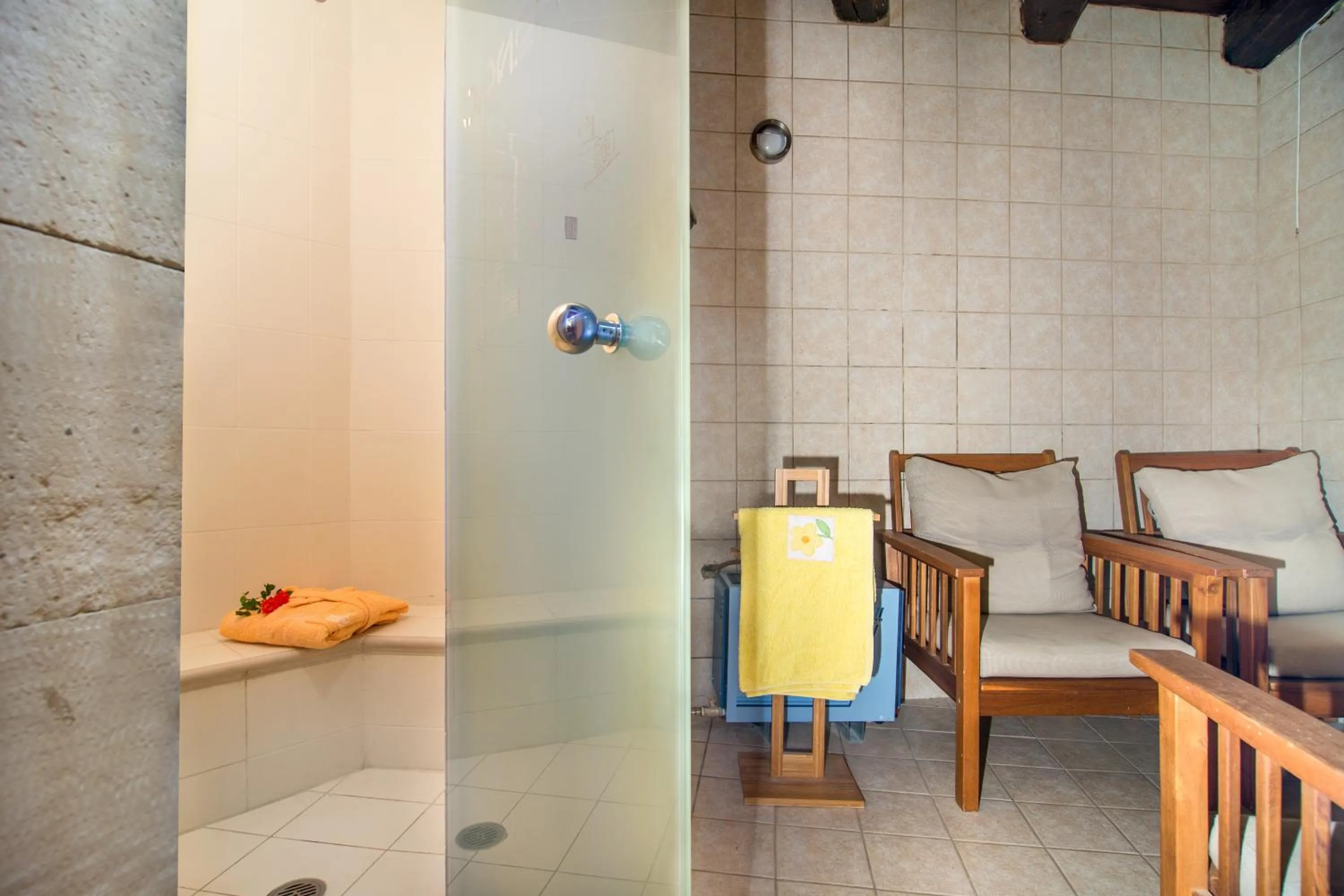 Steam room in Samonas Traditional Villas