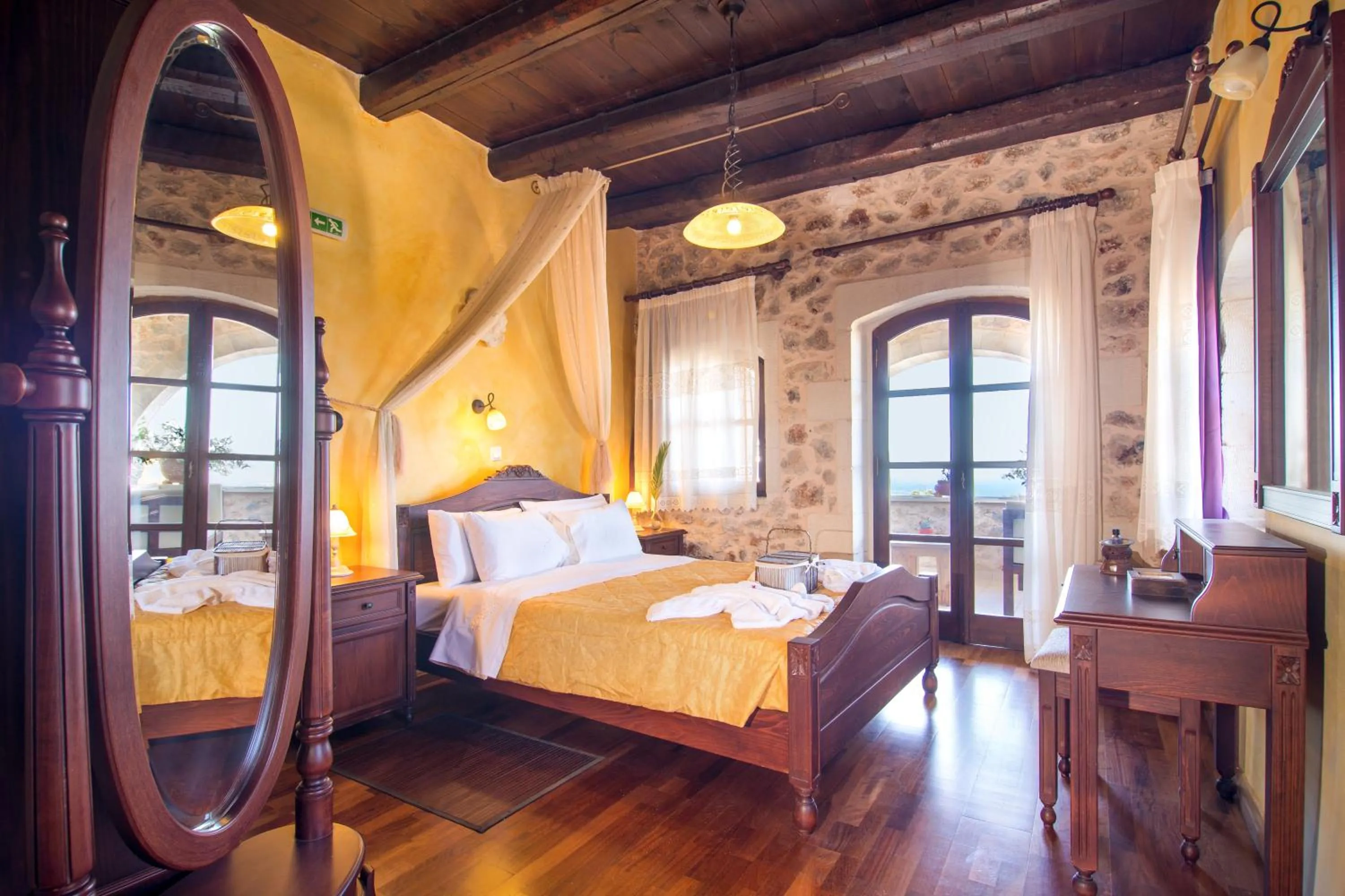 Bedroom, Bed in Samonas Traditional Villas