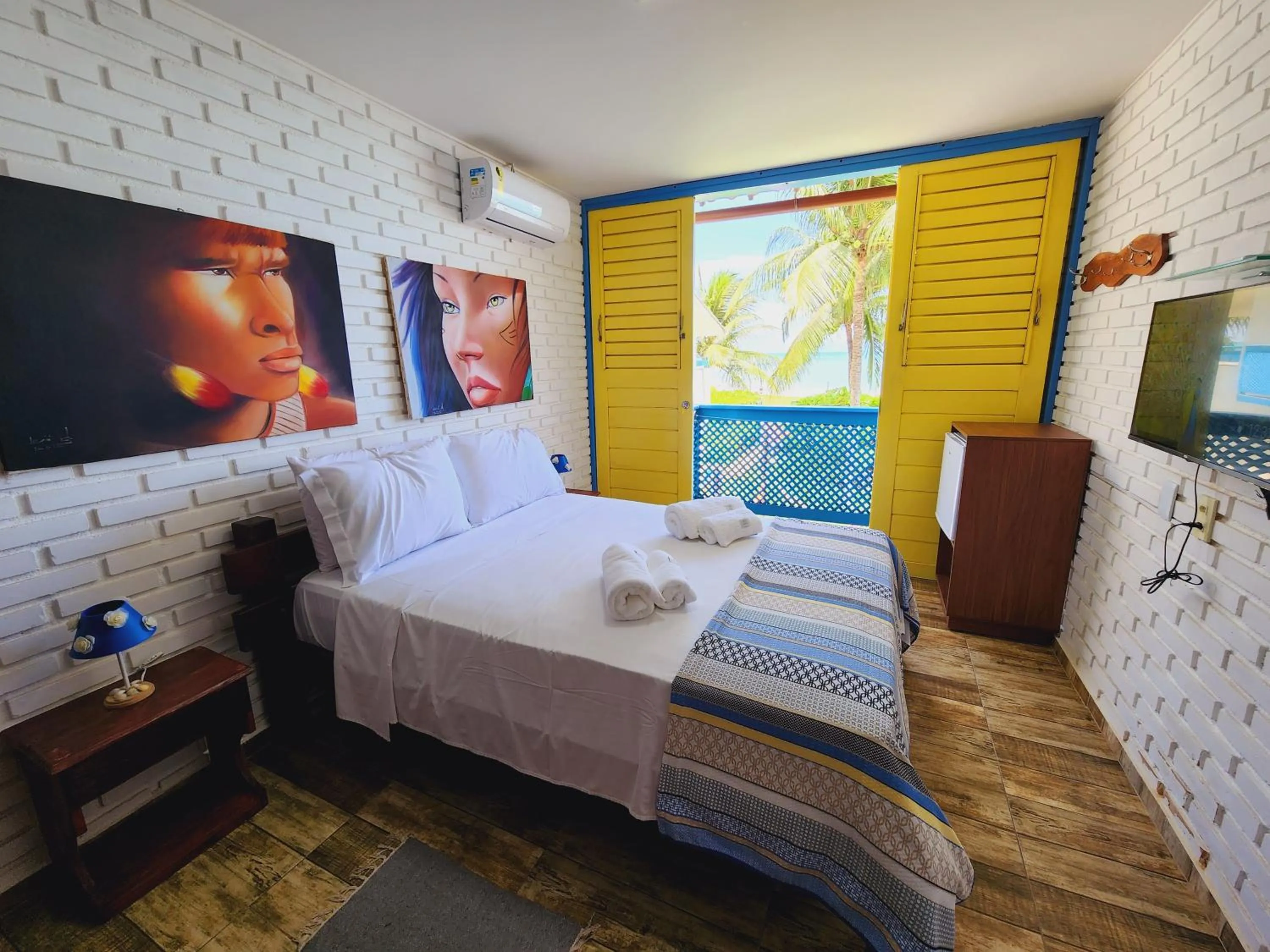 Bed in Manaí Pousada & Beach Club