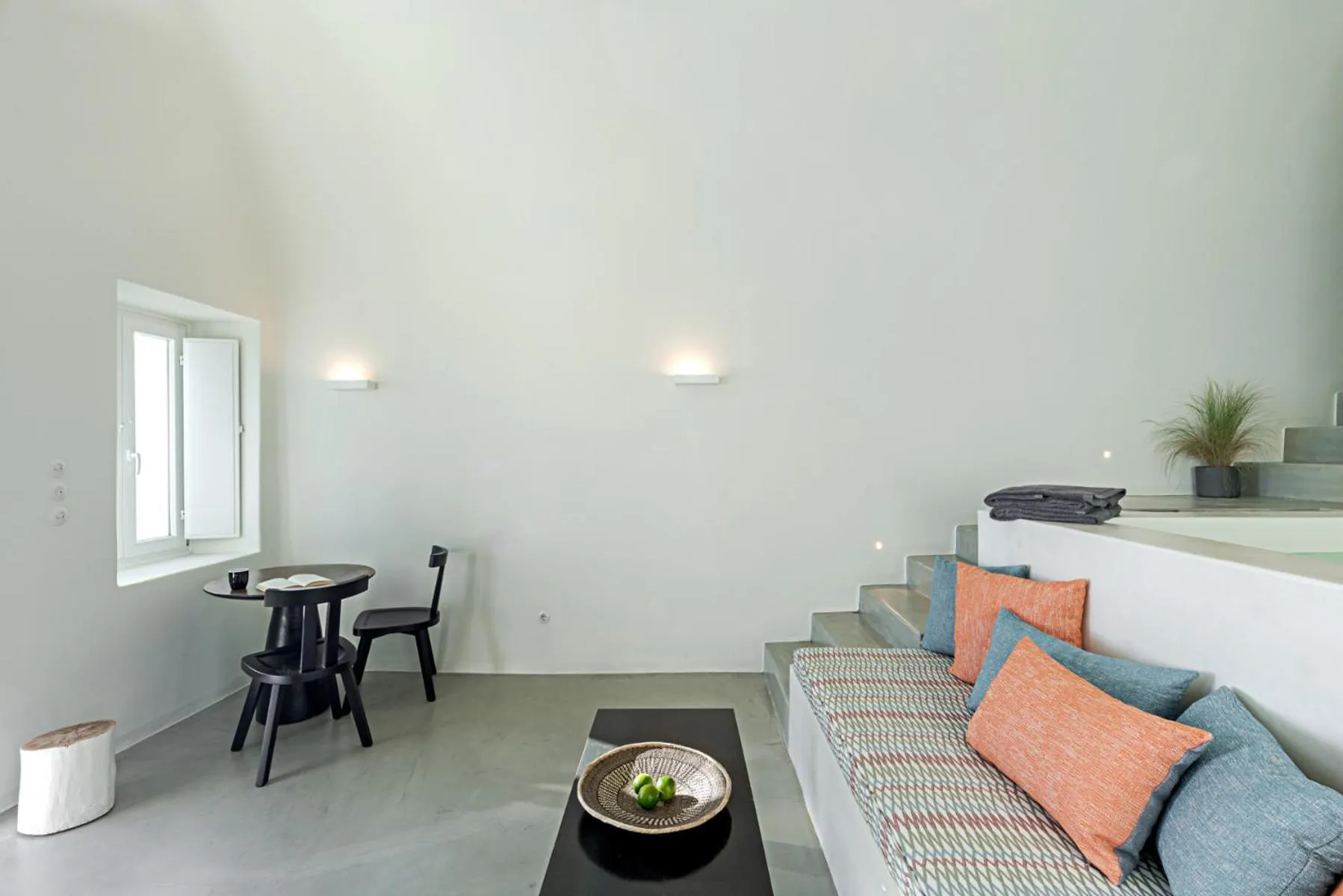 Living room, Bed in Thera Villas