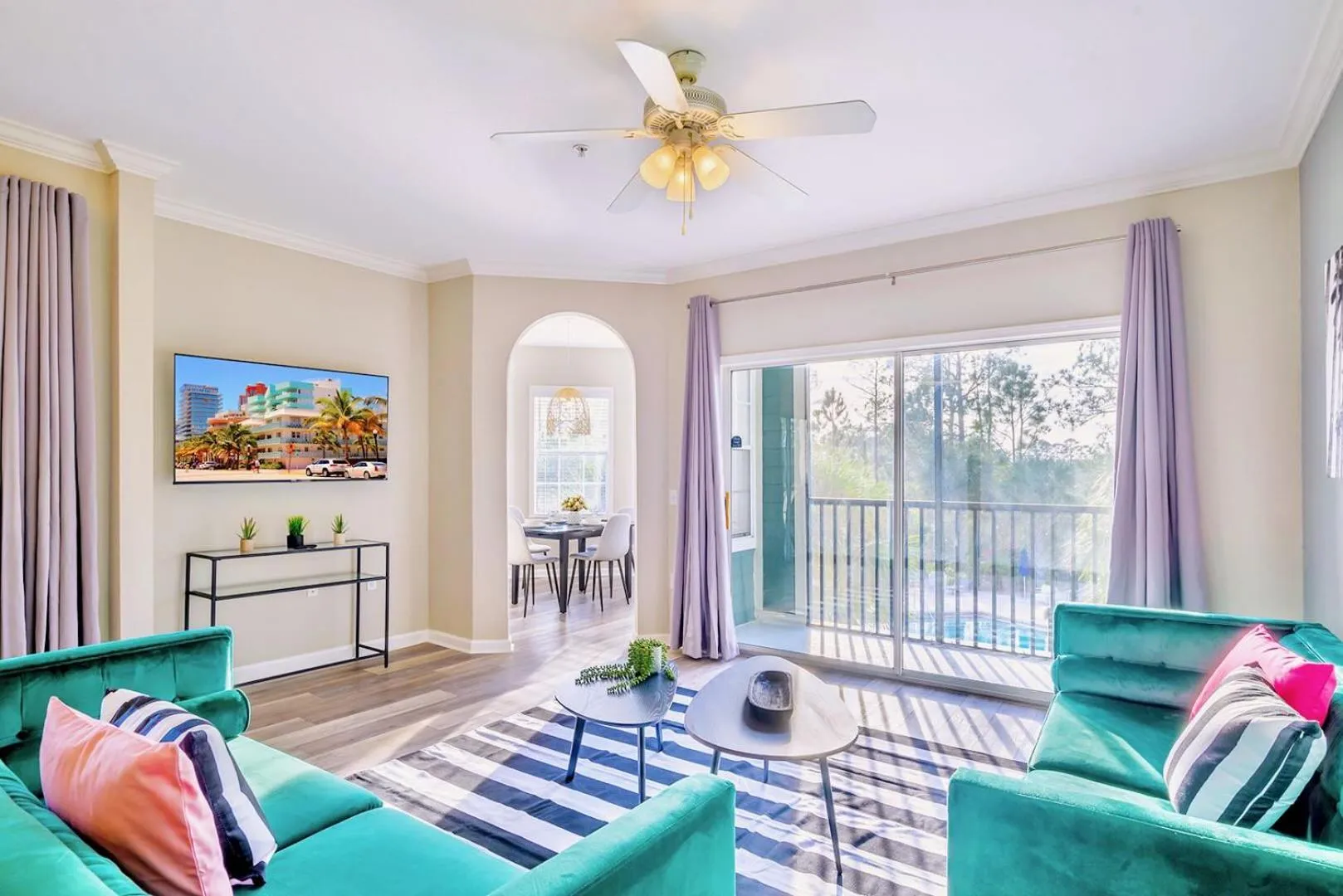 Living room in 3BR Condo with Pool - Near Disney