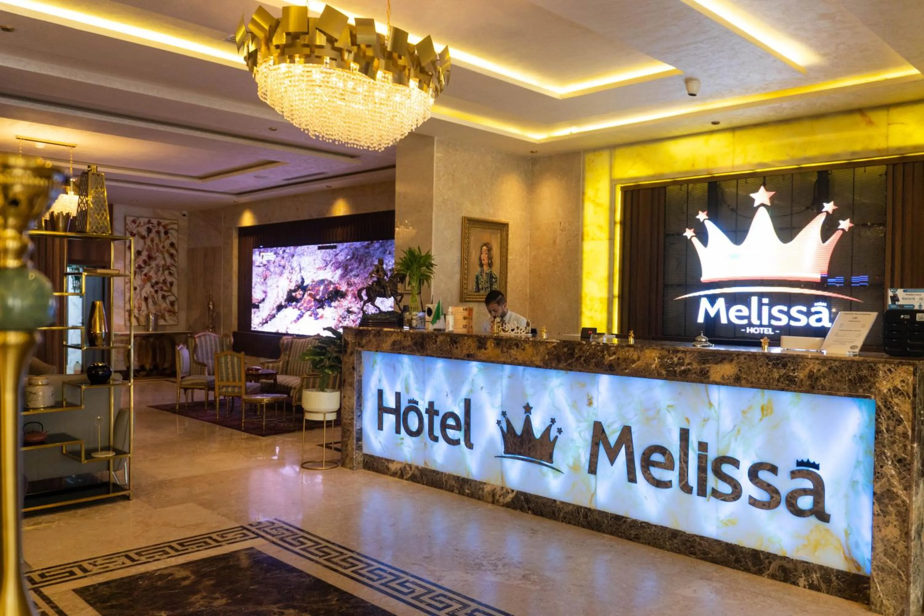 Lobby or reception in Melissa Hotel