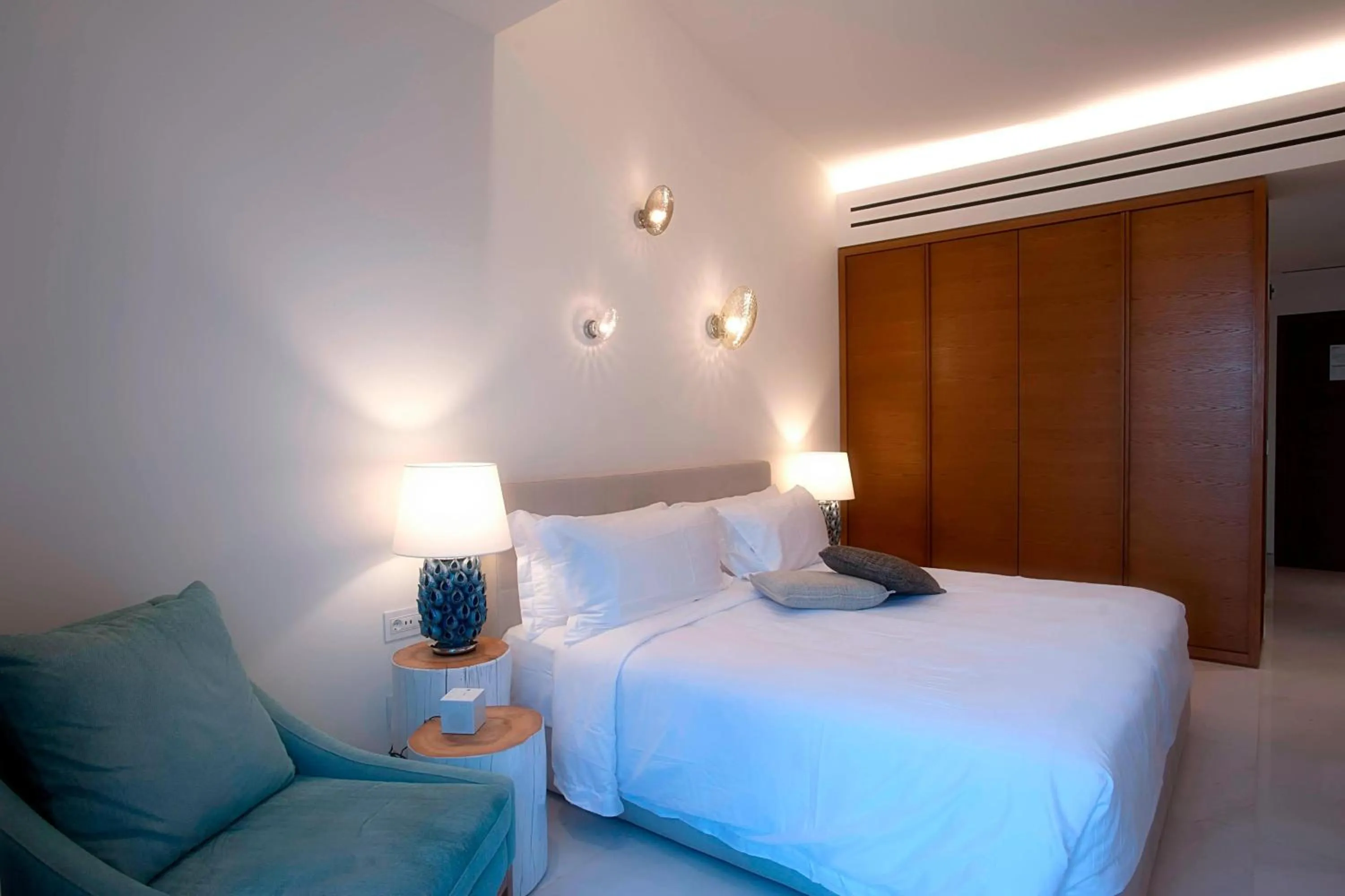 Bedroom, Bed in Domes Miramare, a Luxury Collection Resort, Corfu - Adults Only