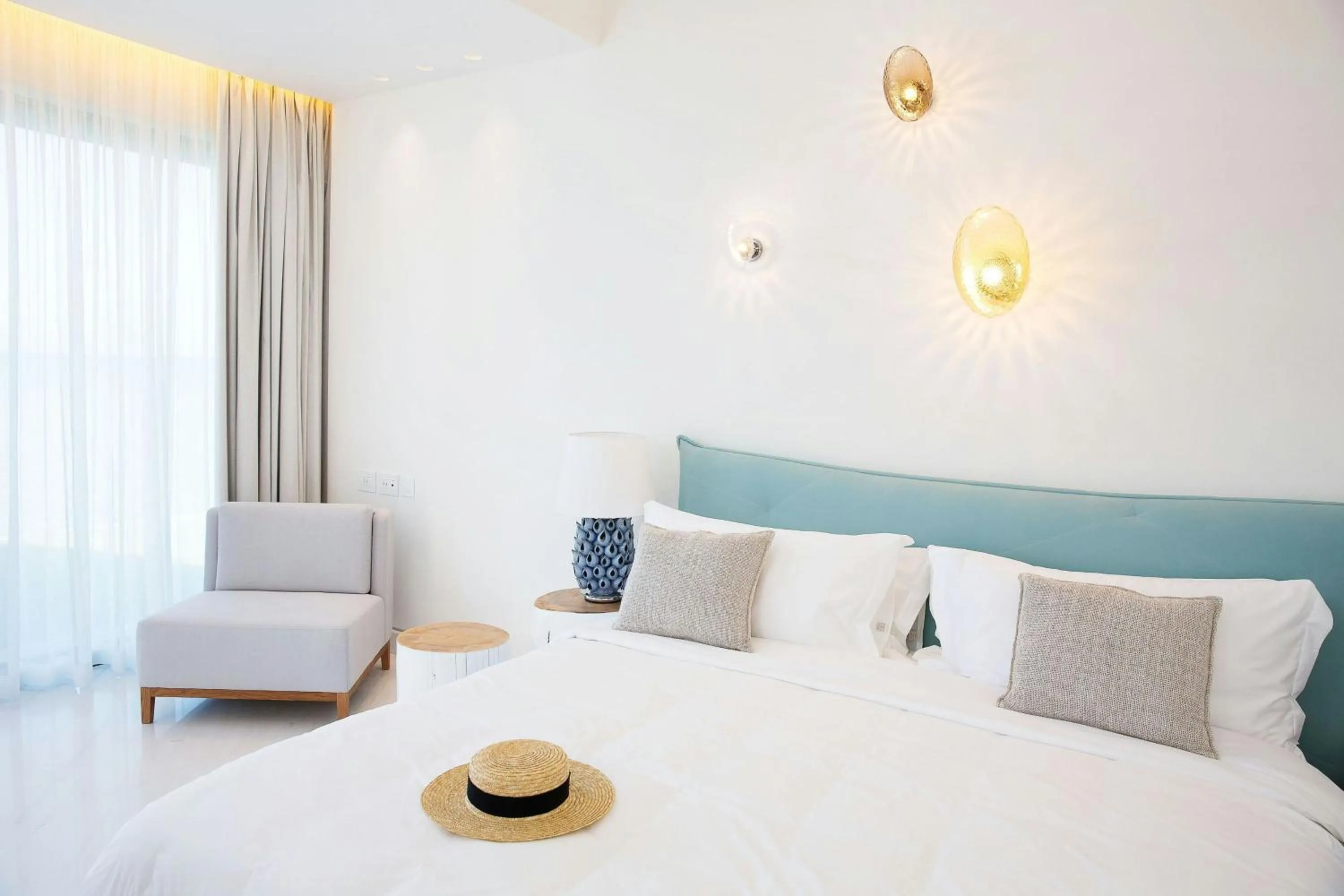 Bedroom, Bed in Domes Miramare, a Luxury Collection Resort, Corfu - Adults Only