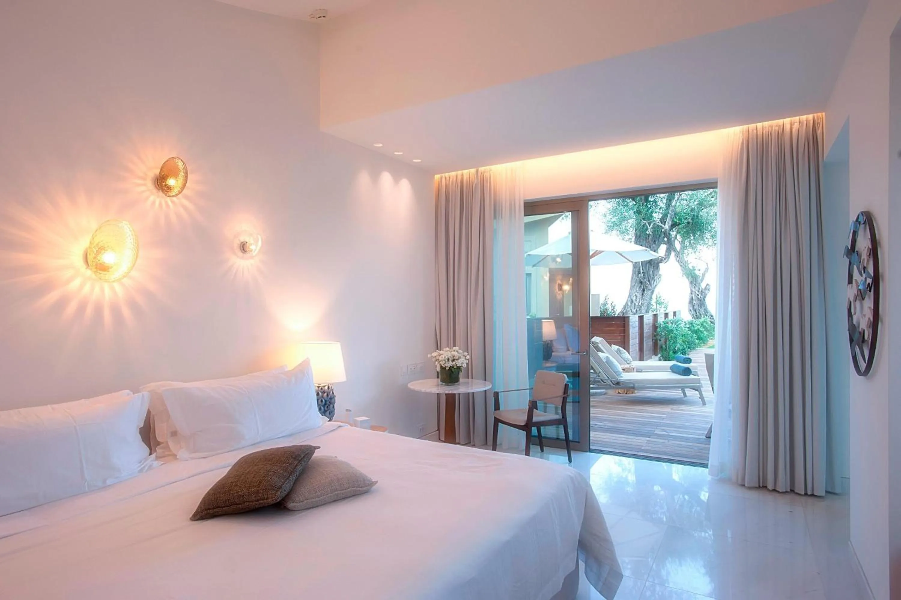 Bedroom, Bed in Domes Miramare, a Luxury Collection Resort, Corfu - Adults Only