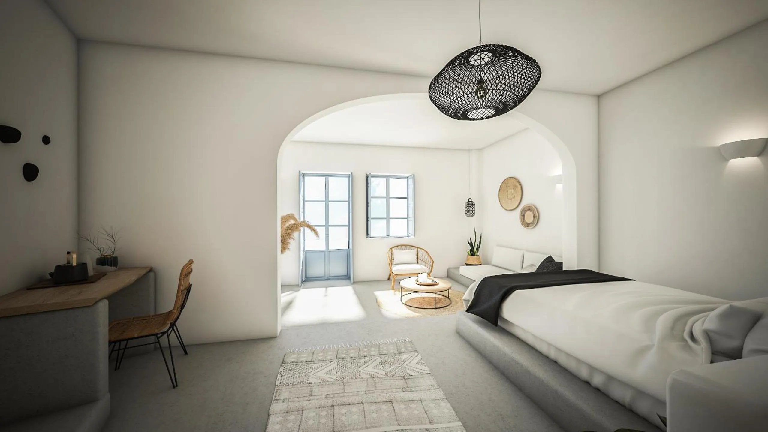 Bed in Finikia Memories Hotel