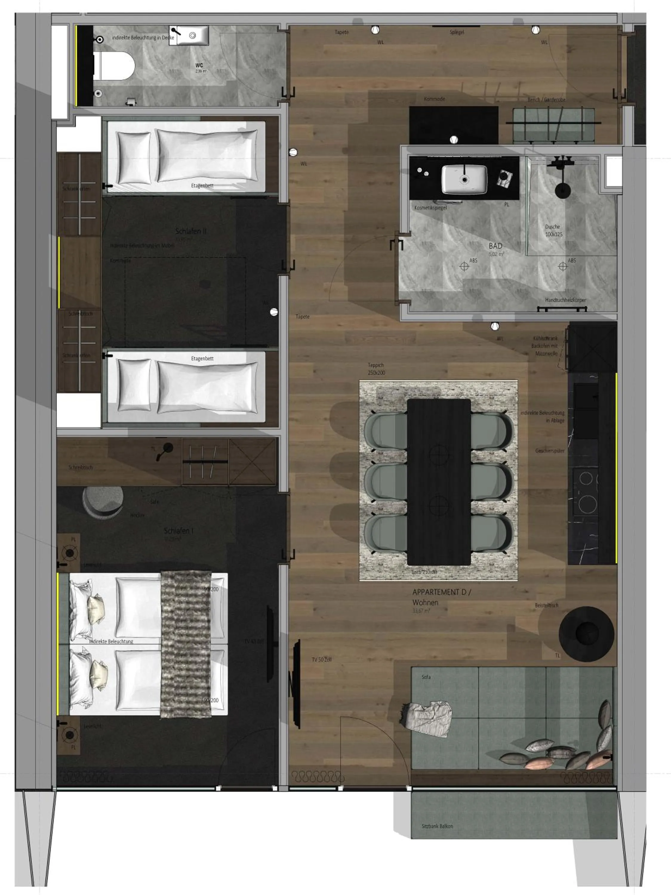 Photo of the whole room in TRIFORÊT alpin resort