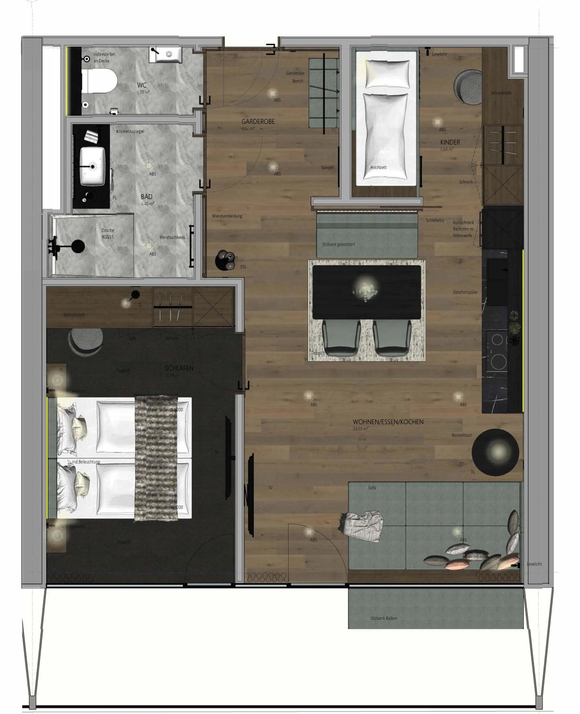 Photo of the whole room in TRIFORÊT alpin resort