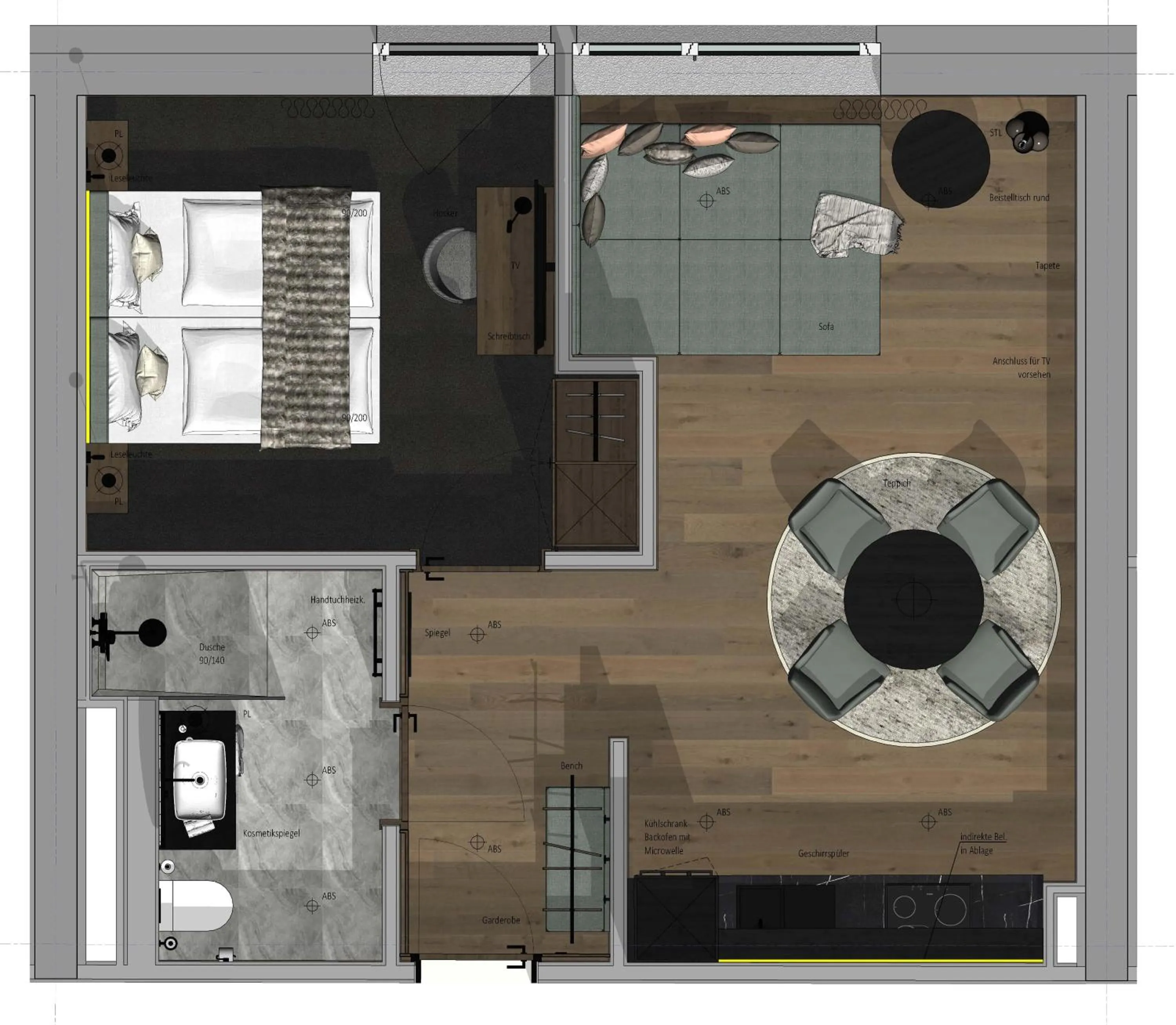 Photo of the whole room in TRIFORÊT alpin resort