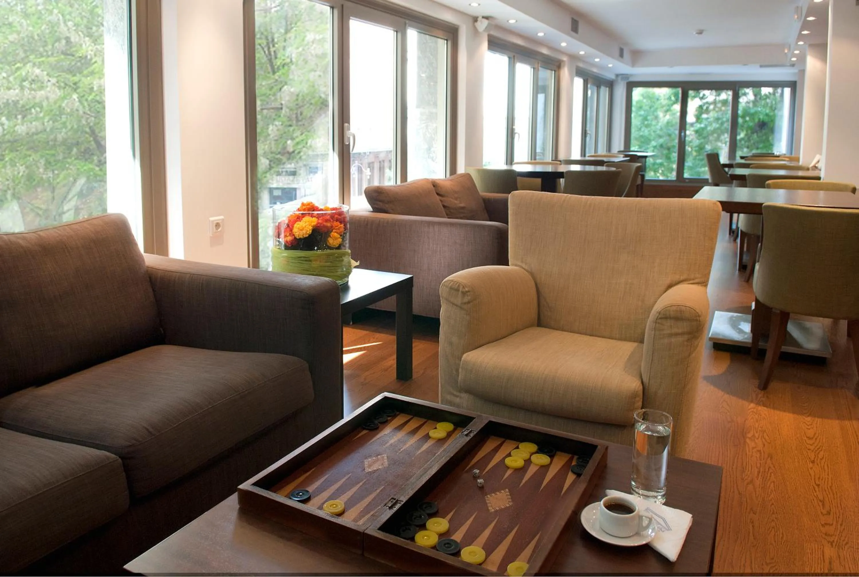 Seating area in Plaka Hotel