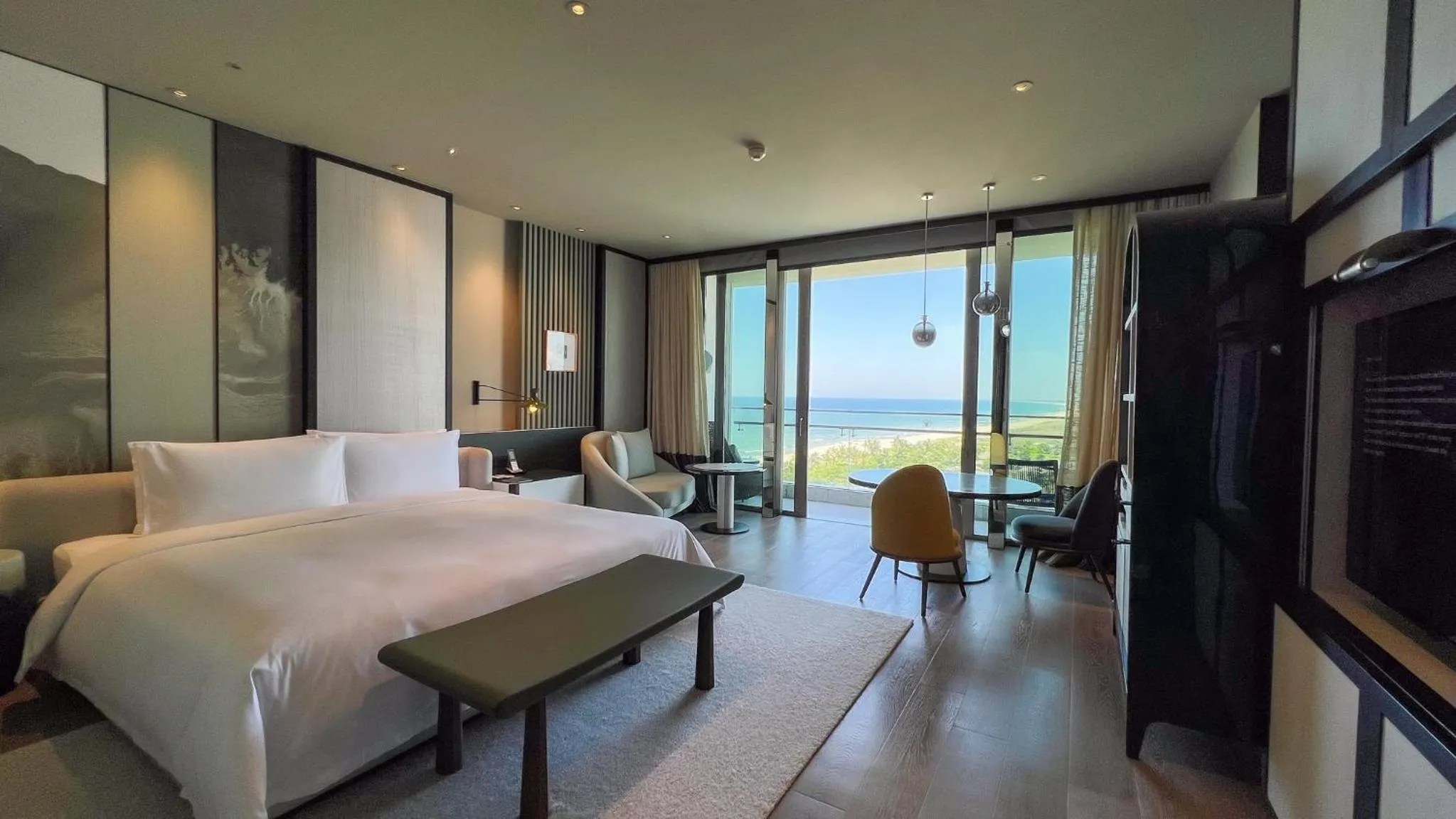 Bed in New World Hoiana Beach Resort