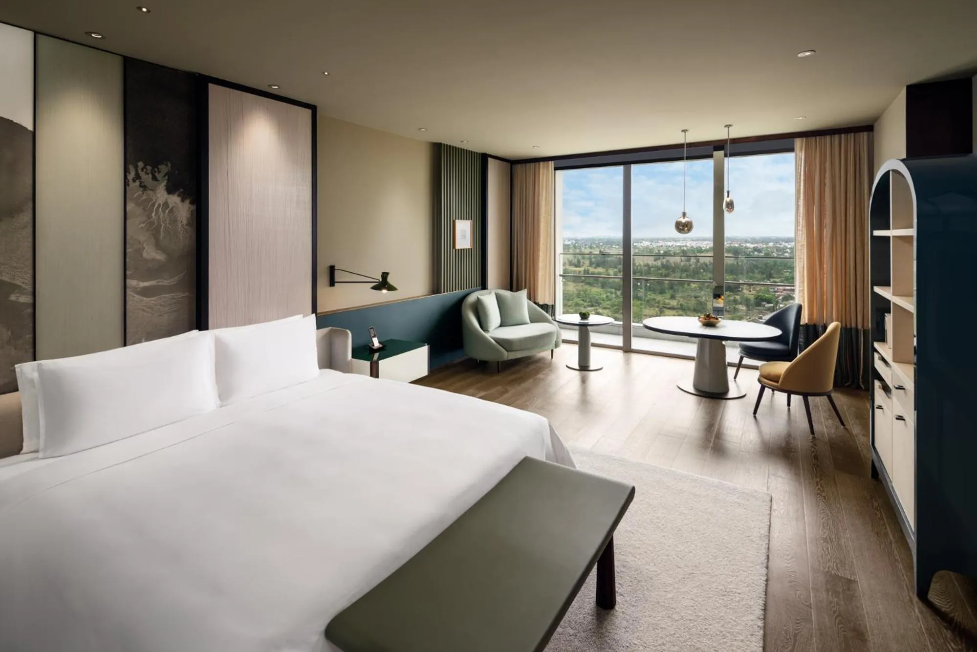 View (from property/room), Bed in New World Hoiana Beach Resort