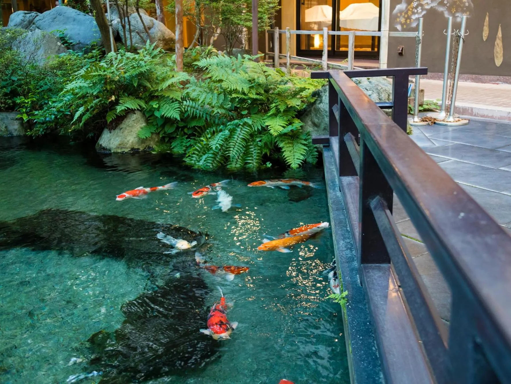 Garden in Japanese Onsen Ryokan Kohakuen