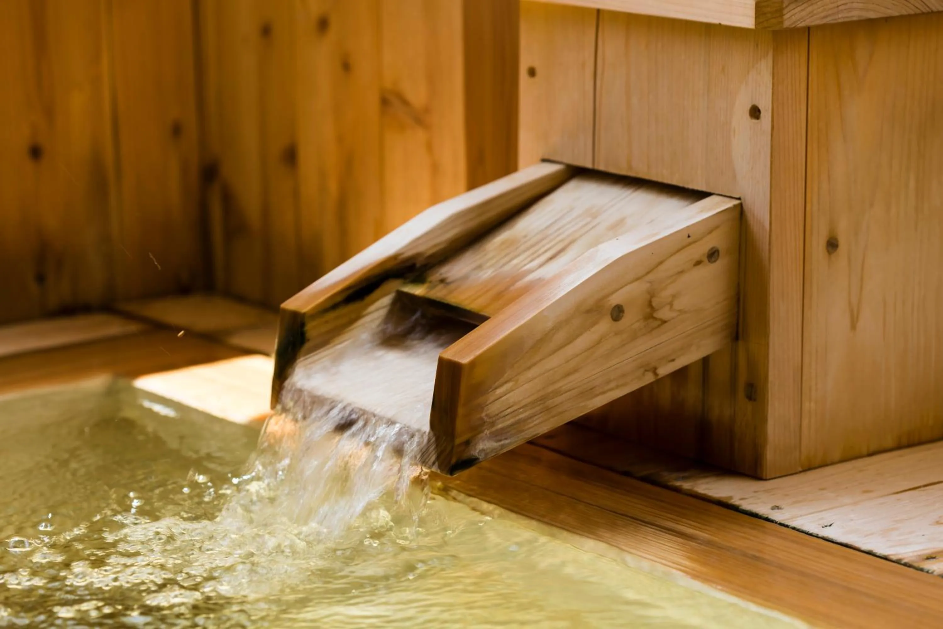 Open Air Bath in Japanese Onsen Ryokan Kohakuen