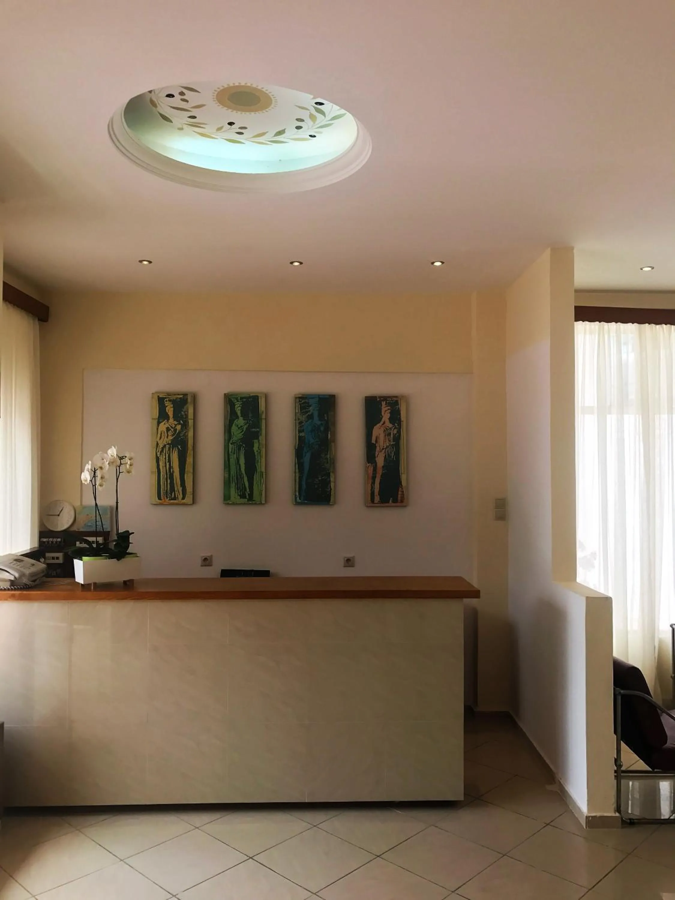 Lobby or reception in Hotel Karyatides