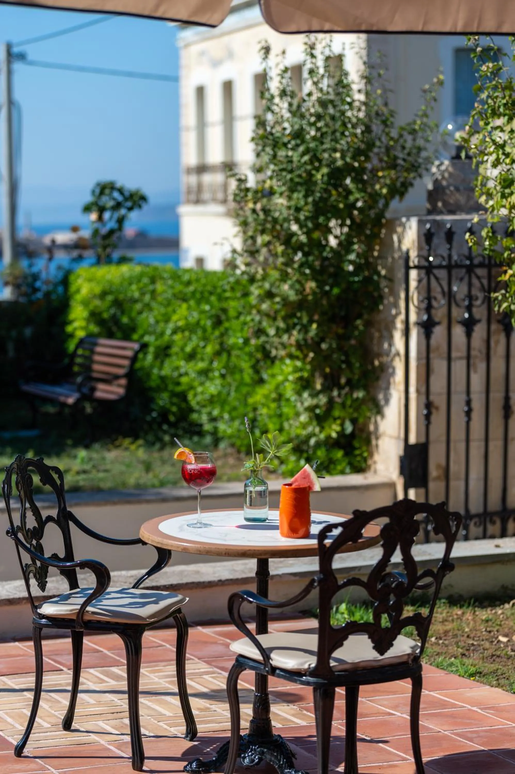 Patio in Halepa Hotel