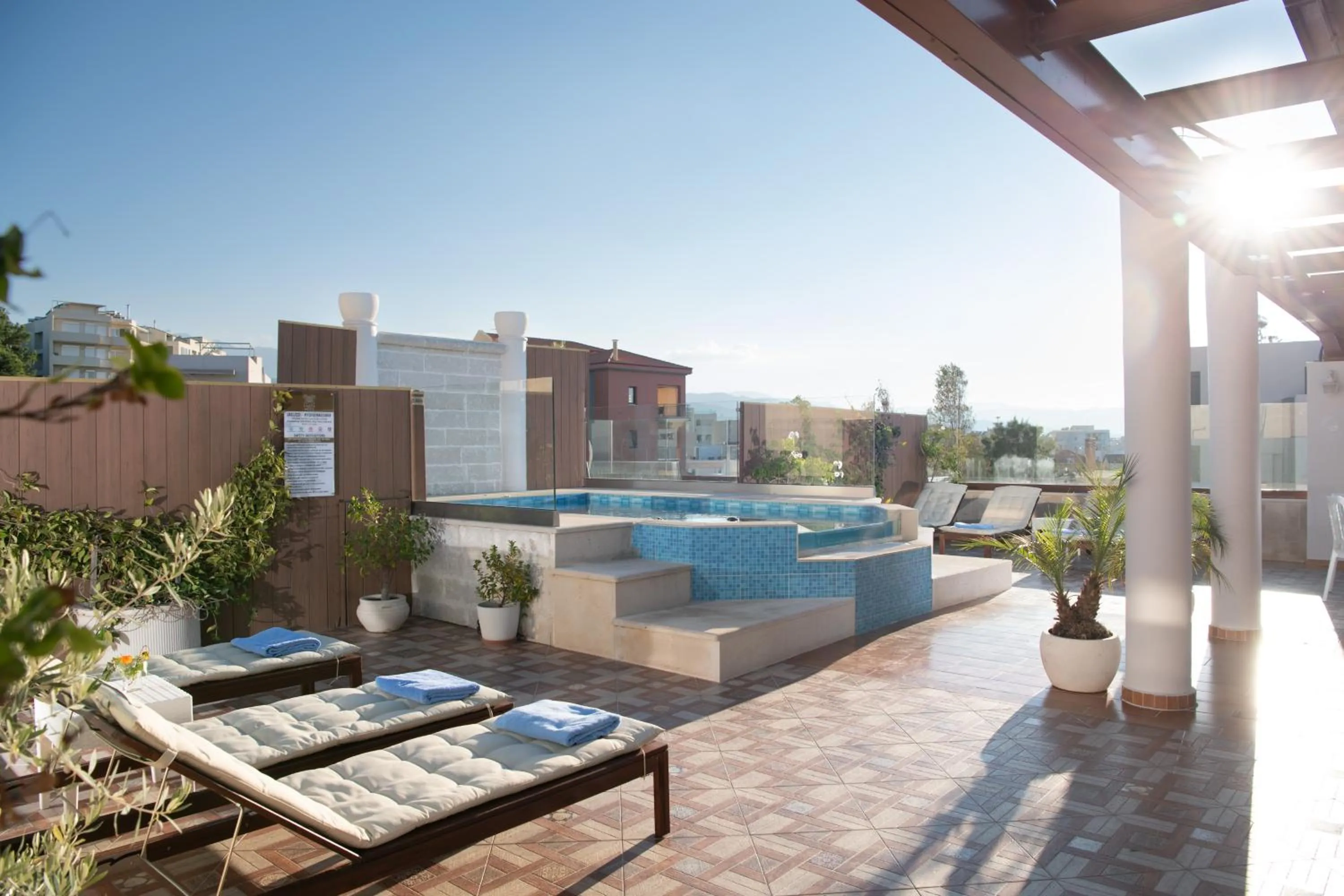 Patio in Halepa Hotel