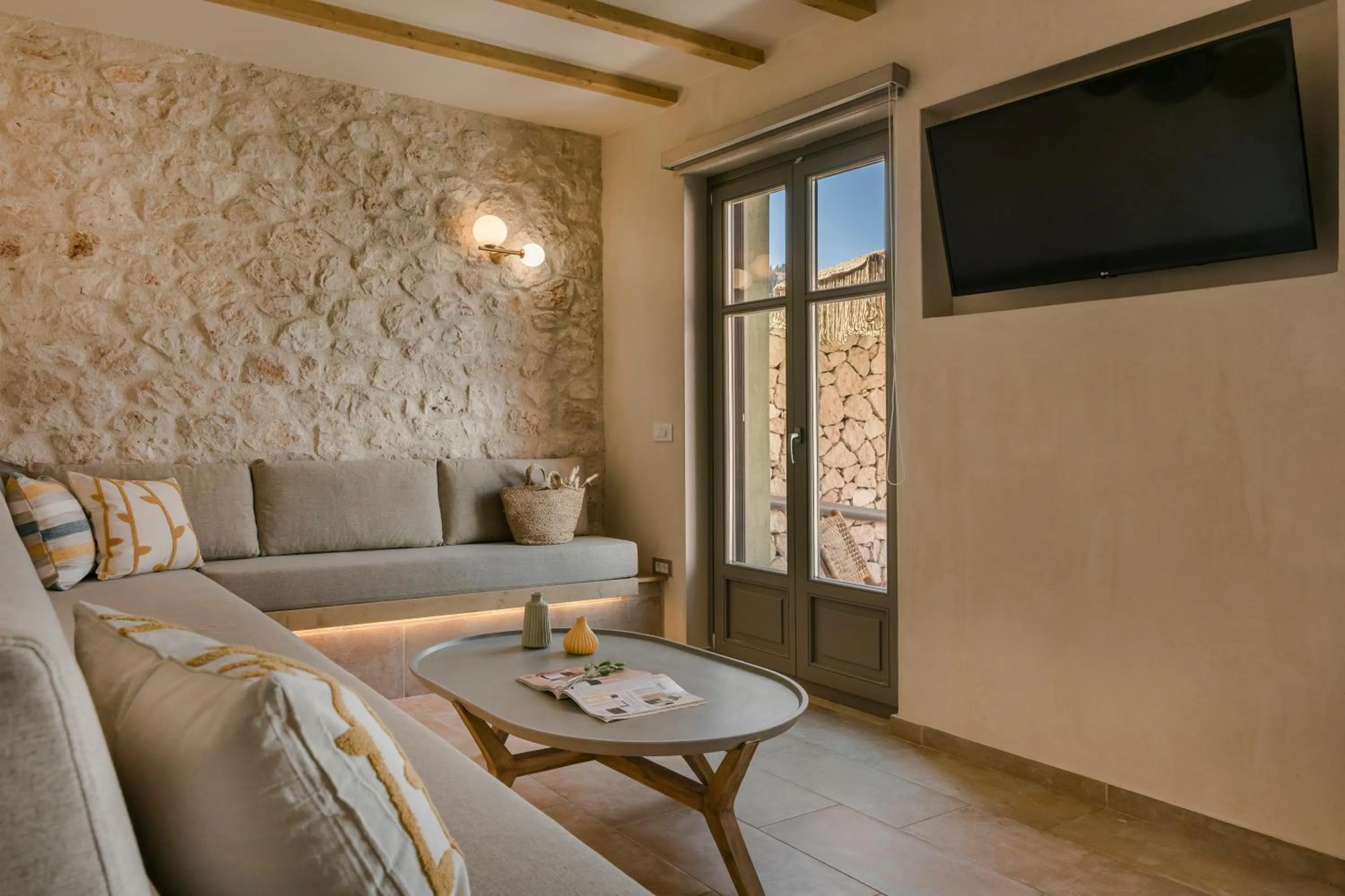 Seating area in Chromata Assos Villas Kefalonia