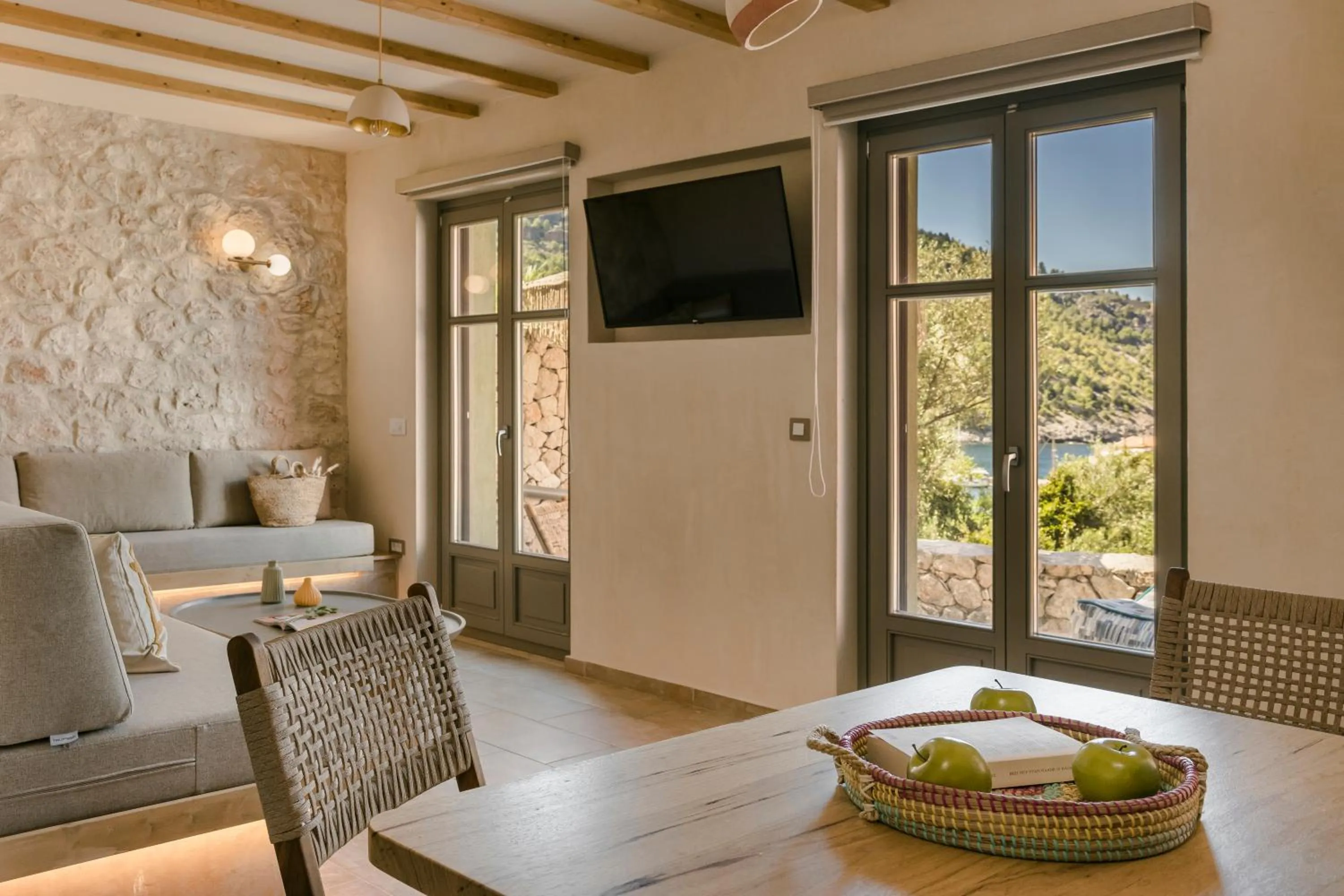 Living room in Chromata Assos Villas Kefalonia