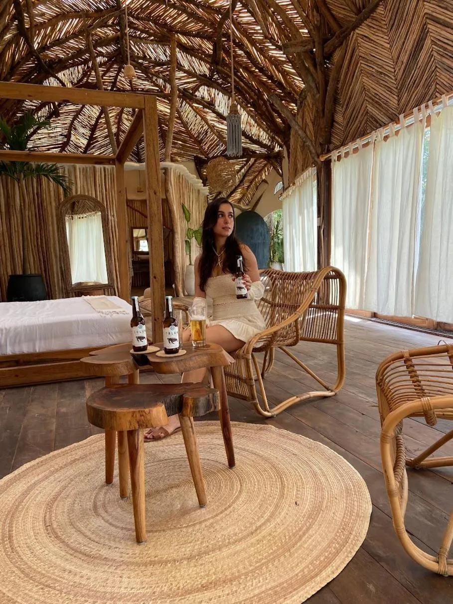 Bed in CervecerIa Tulum Boutique Hotel & Beer Spa