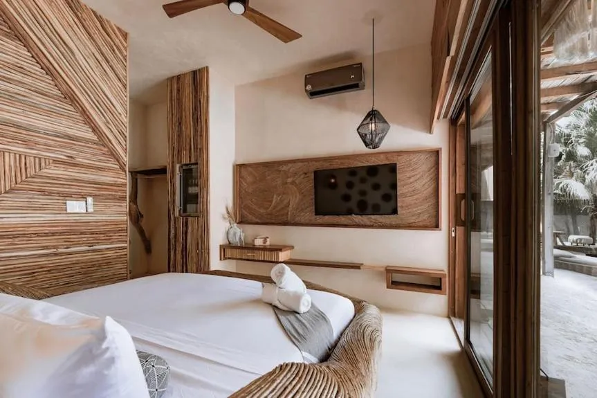 Bed in CervecerIa Tulum Boutique Hotel & Beer Spa