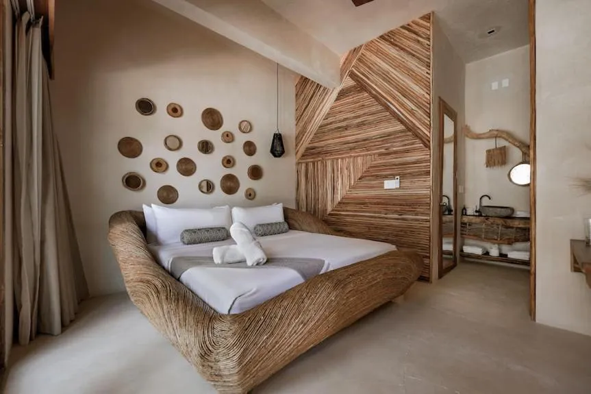 Bed in CervecerIa Tulum Boutique Hotel & Beer Spa