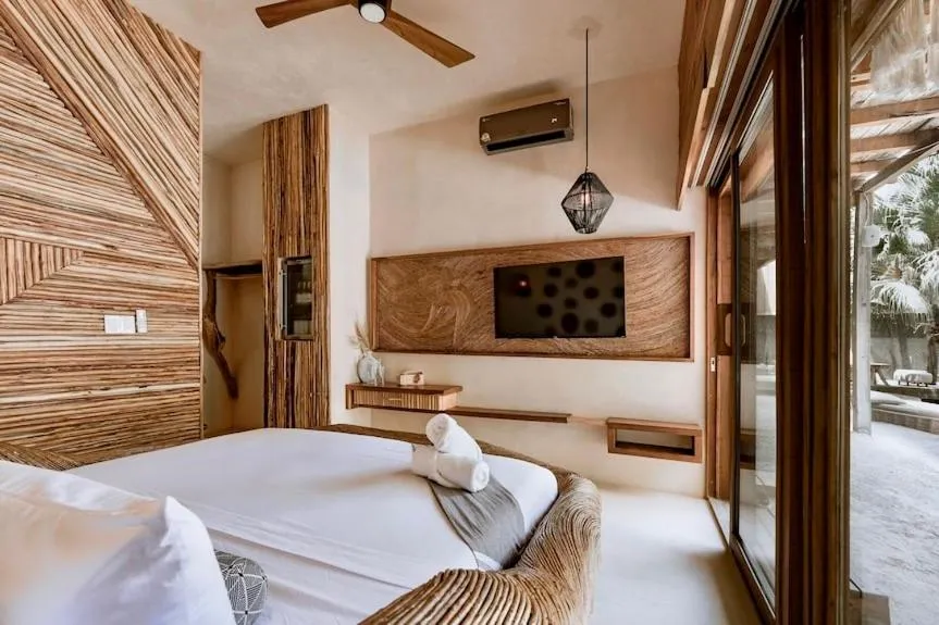 Bed in CervecerIa Tulum Boutique Hotel & Beer Spa