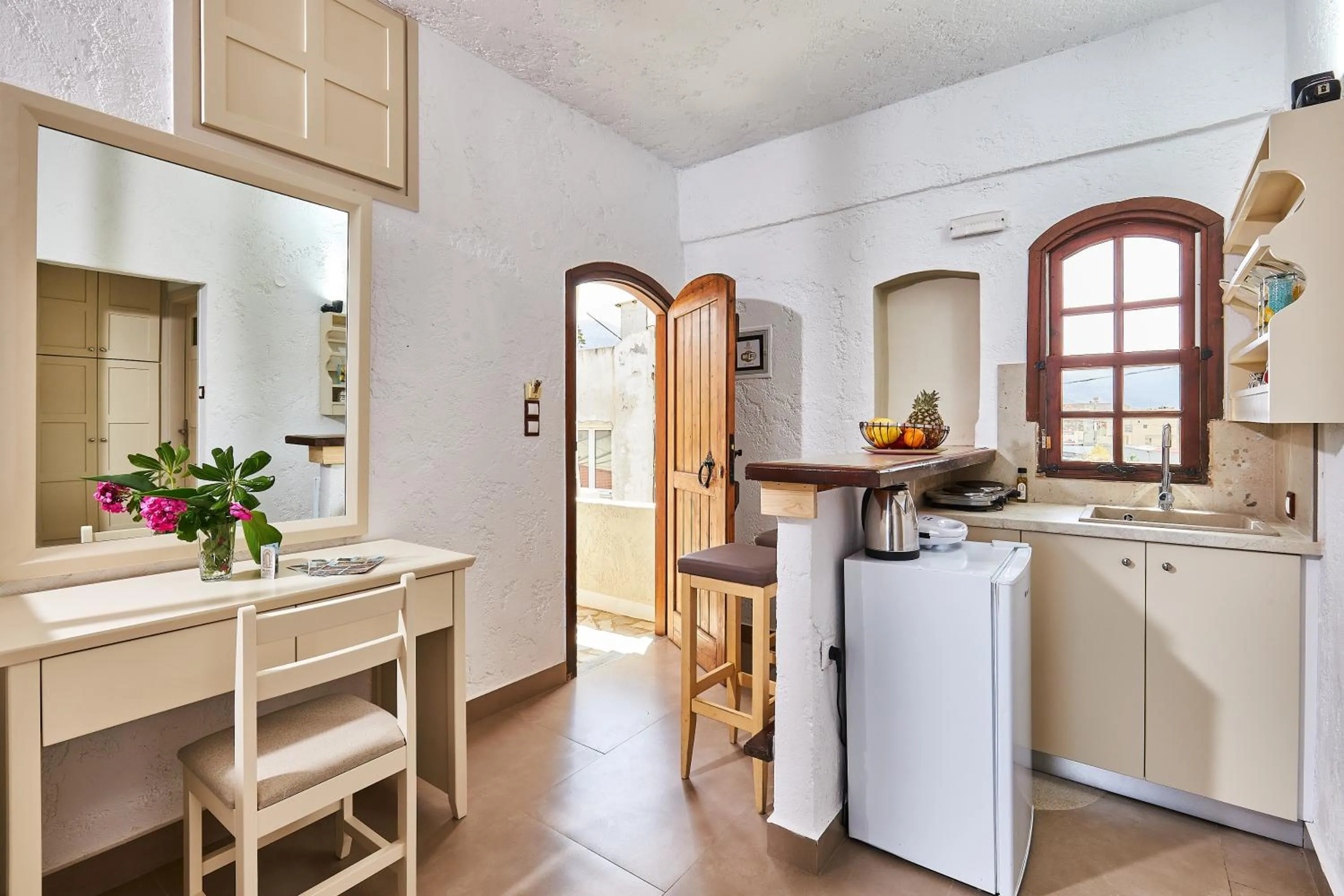 Kitchen or kitchenette in Mila Malia Studios Hotel