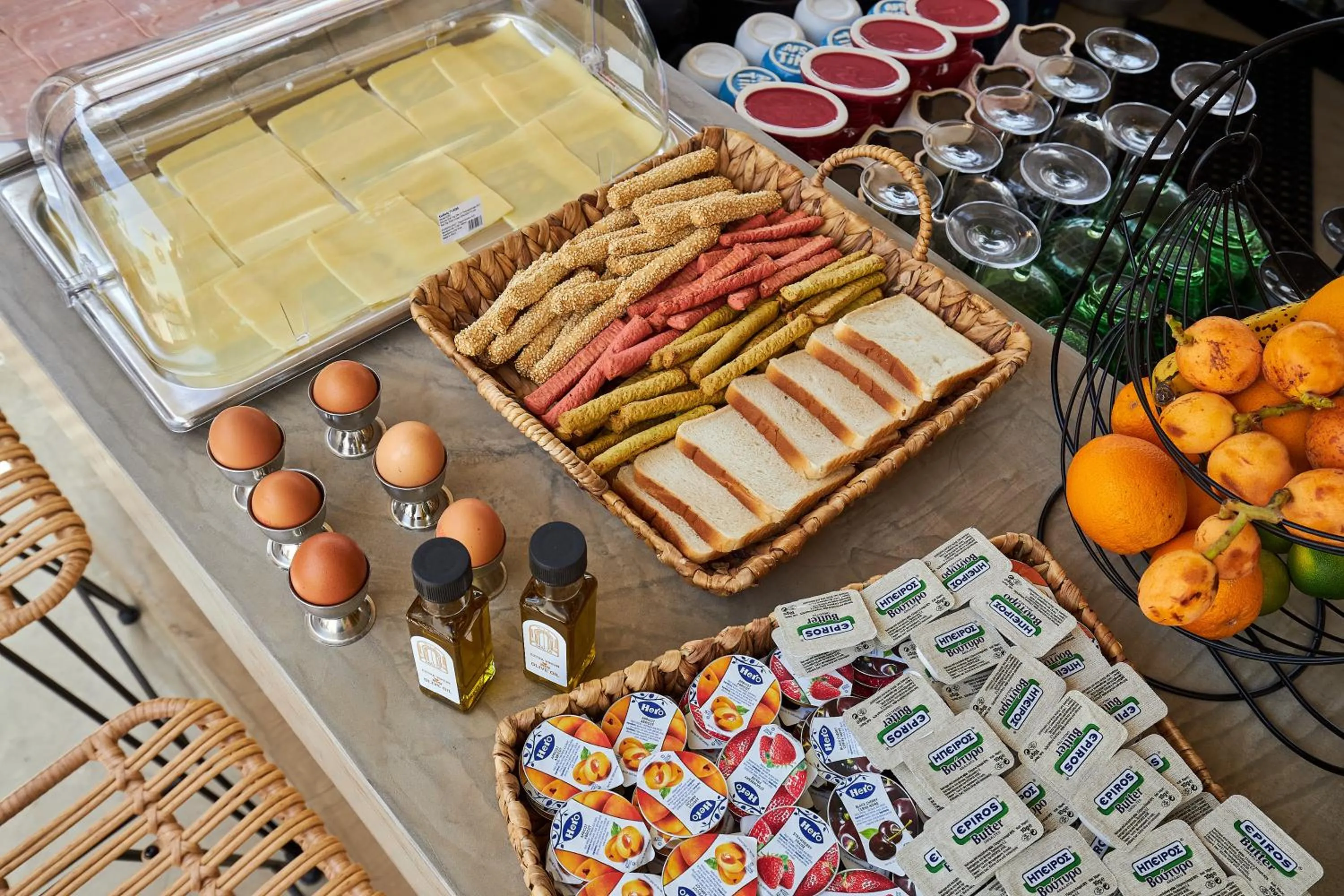 Buffet breakfast in Mila Malia Studios Hotel