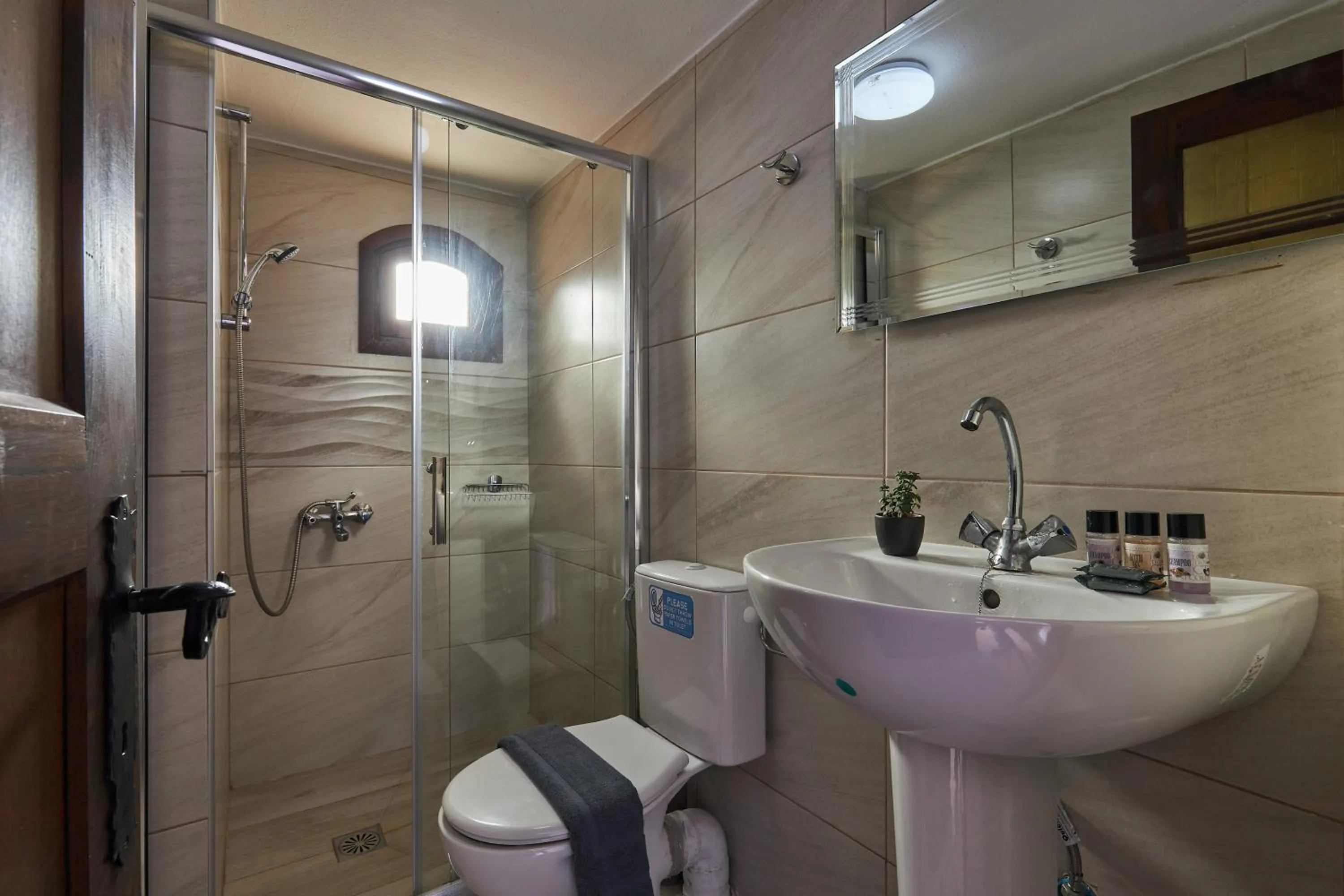 Shower in Mila Malia Studios Hotel