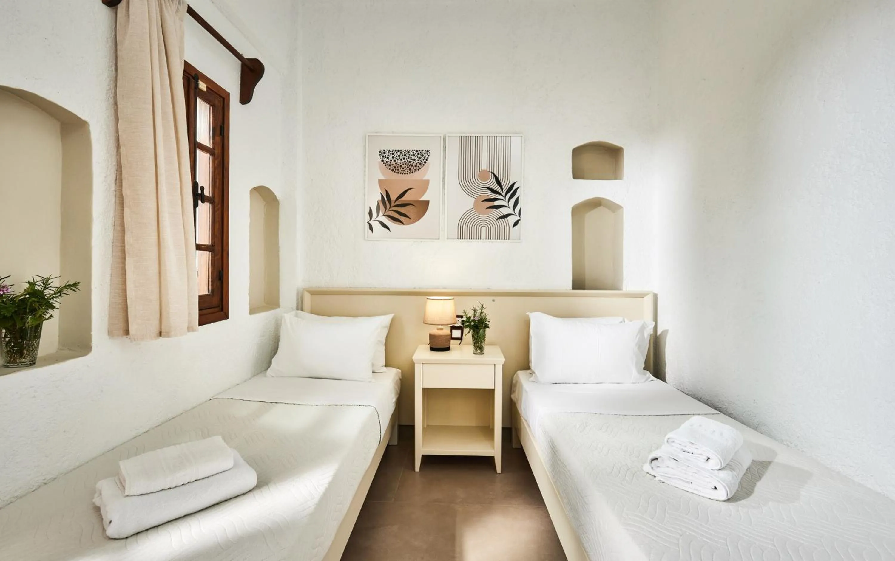 Bed in Mila Malia Studios Hotel