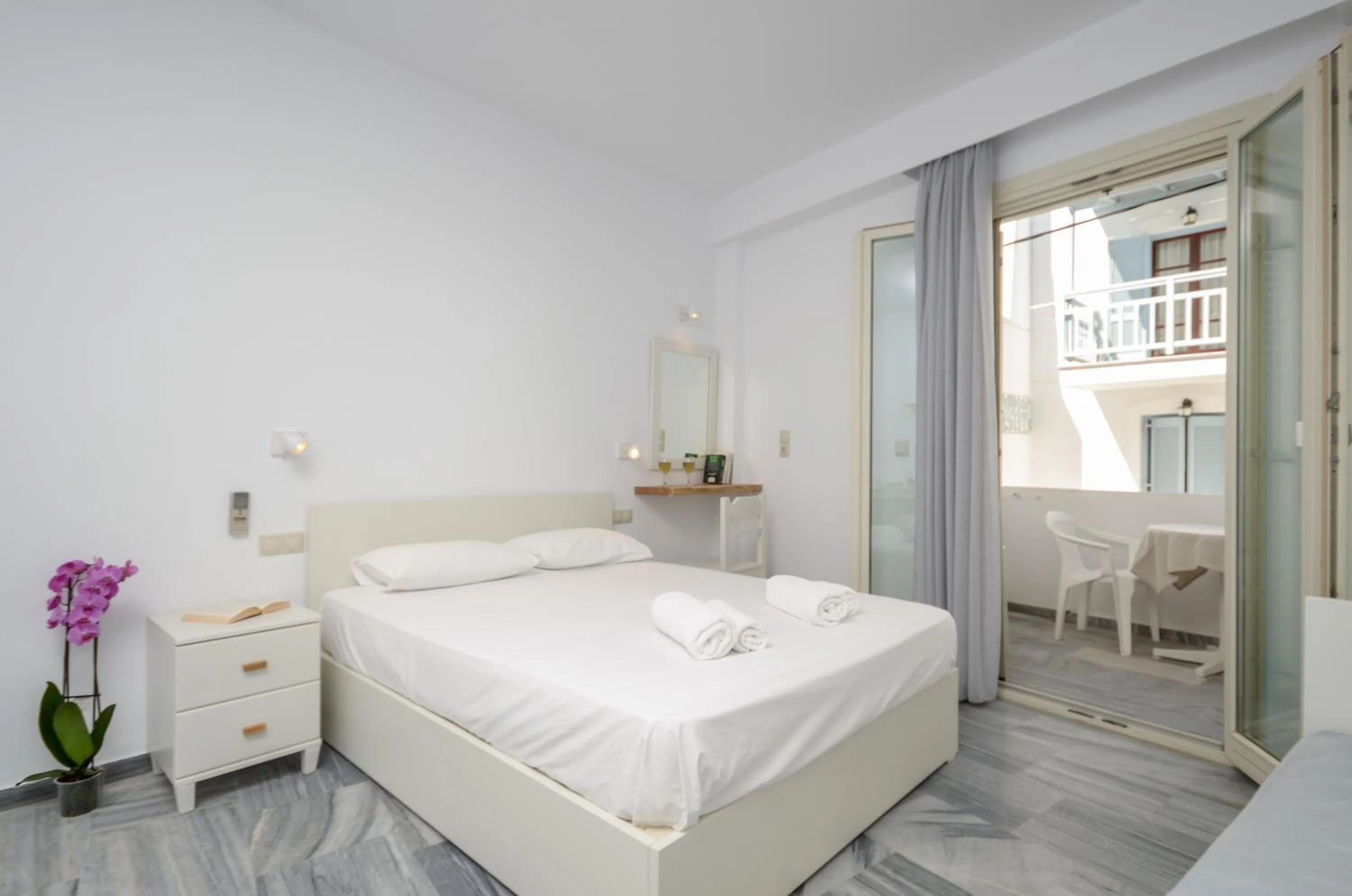 Balcony/Terrace, Bed in Soula Naxos