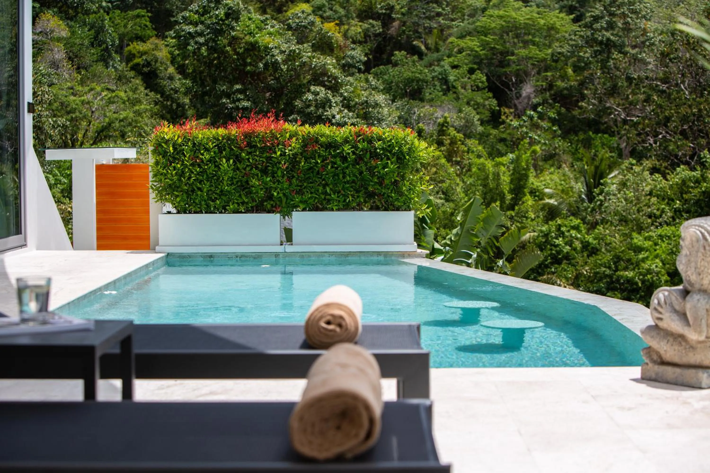 Pool view in Zog Villas