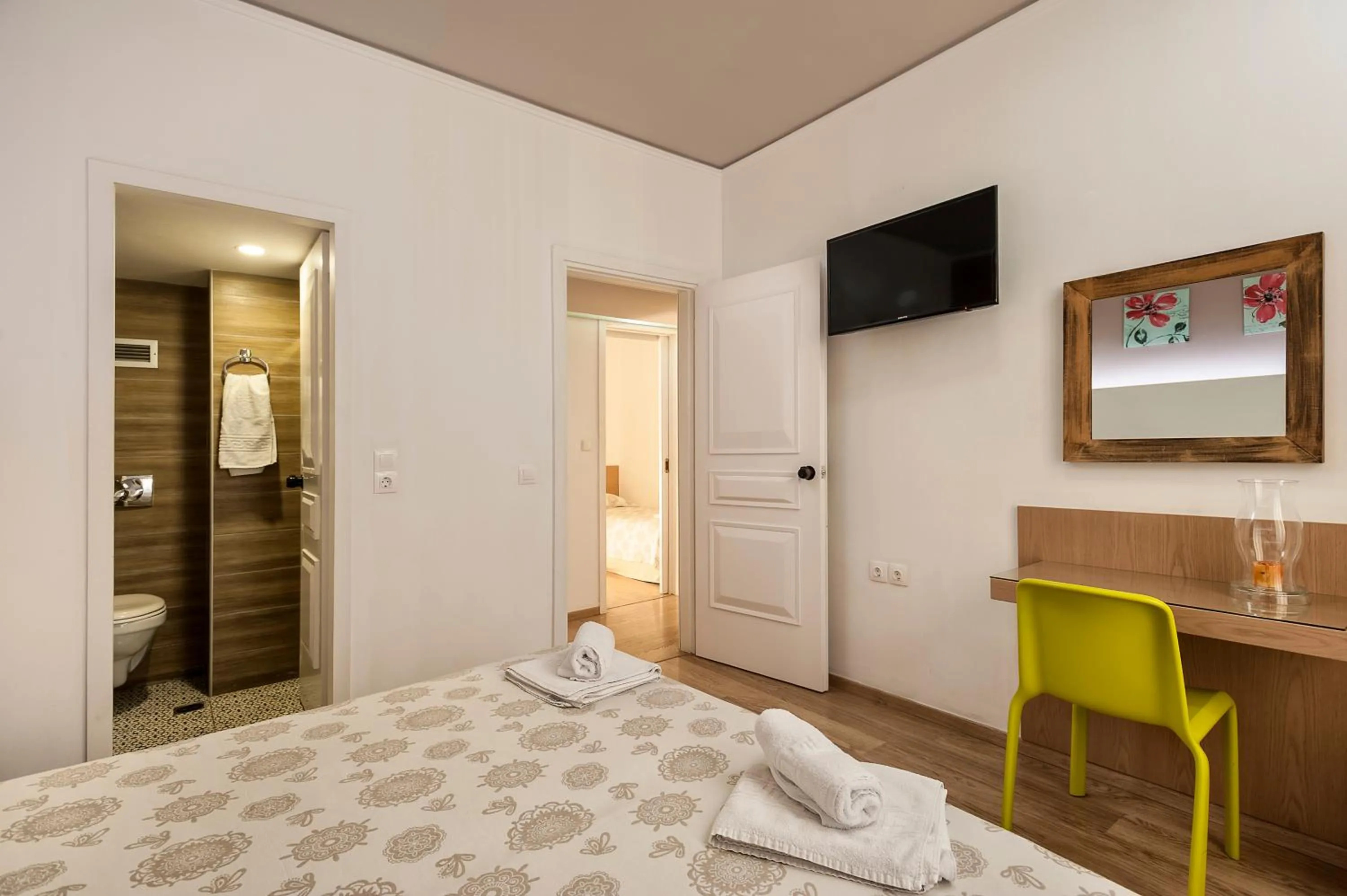 Bed in Elina Hotel Apartments