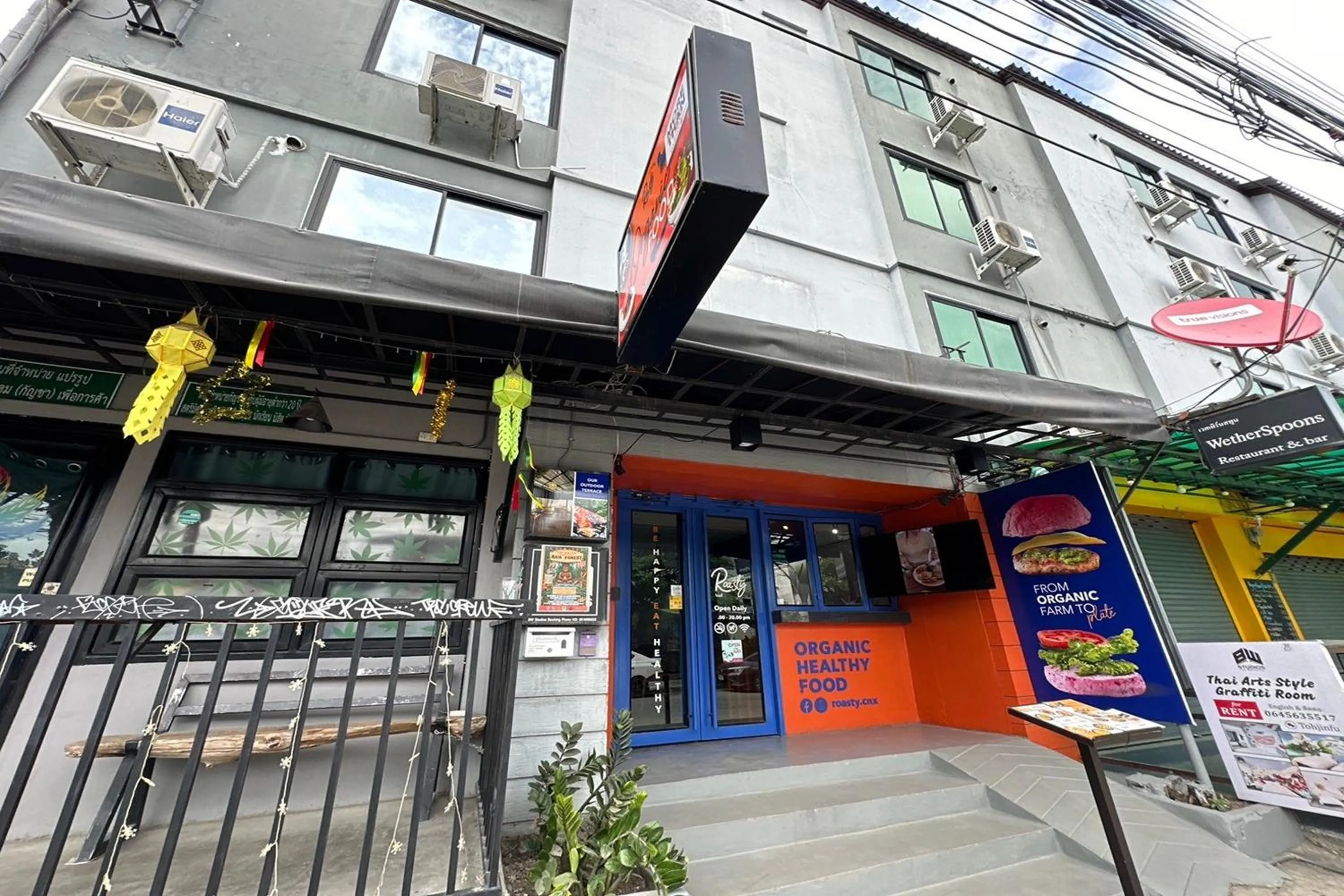 Property building in BW Studios thai art style