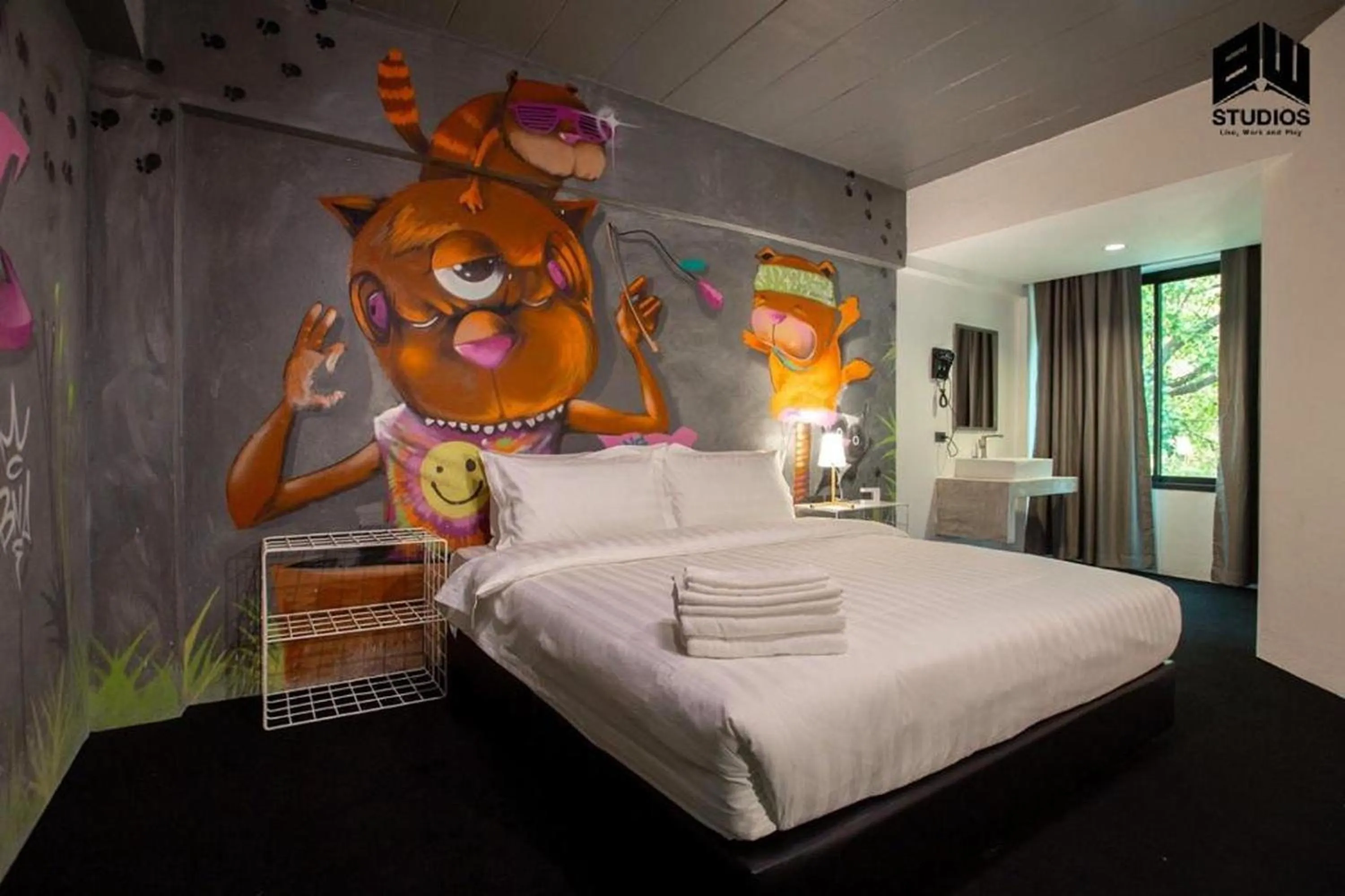 Bedroom, Bed in BW Studios thai art style