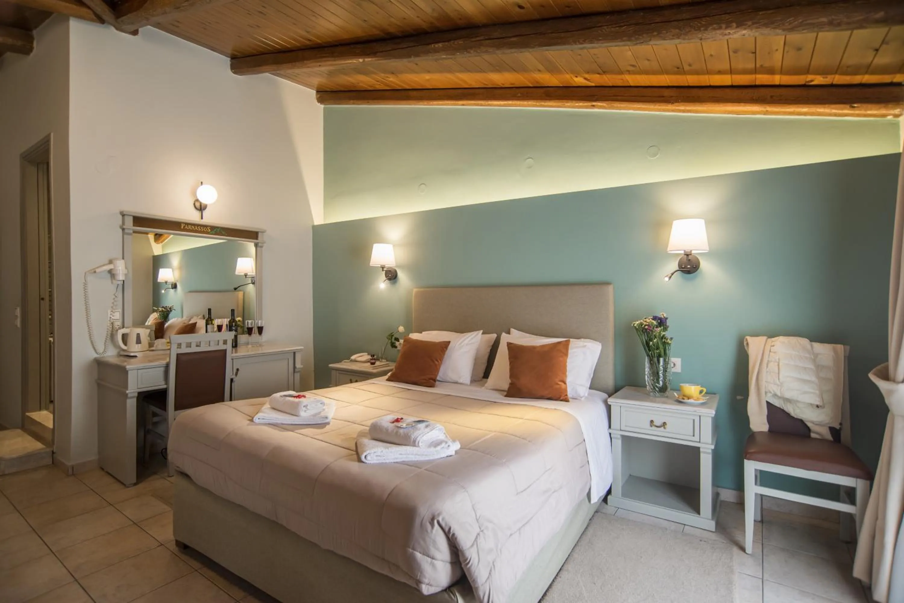 Bed in Parnassos Delphi Hotel