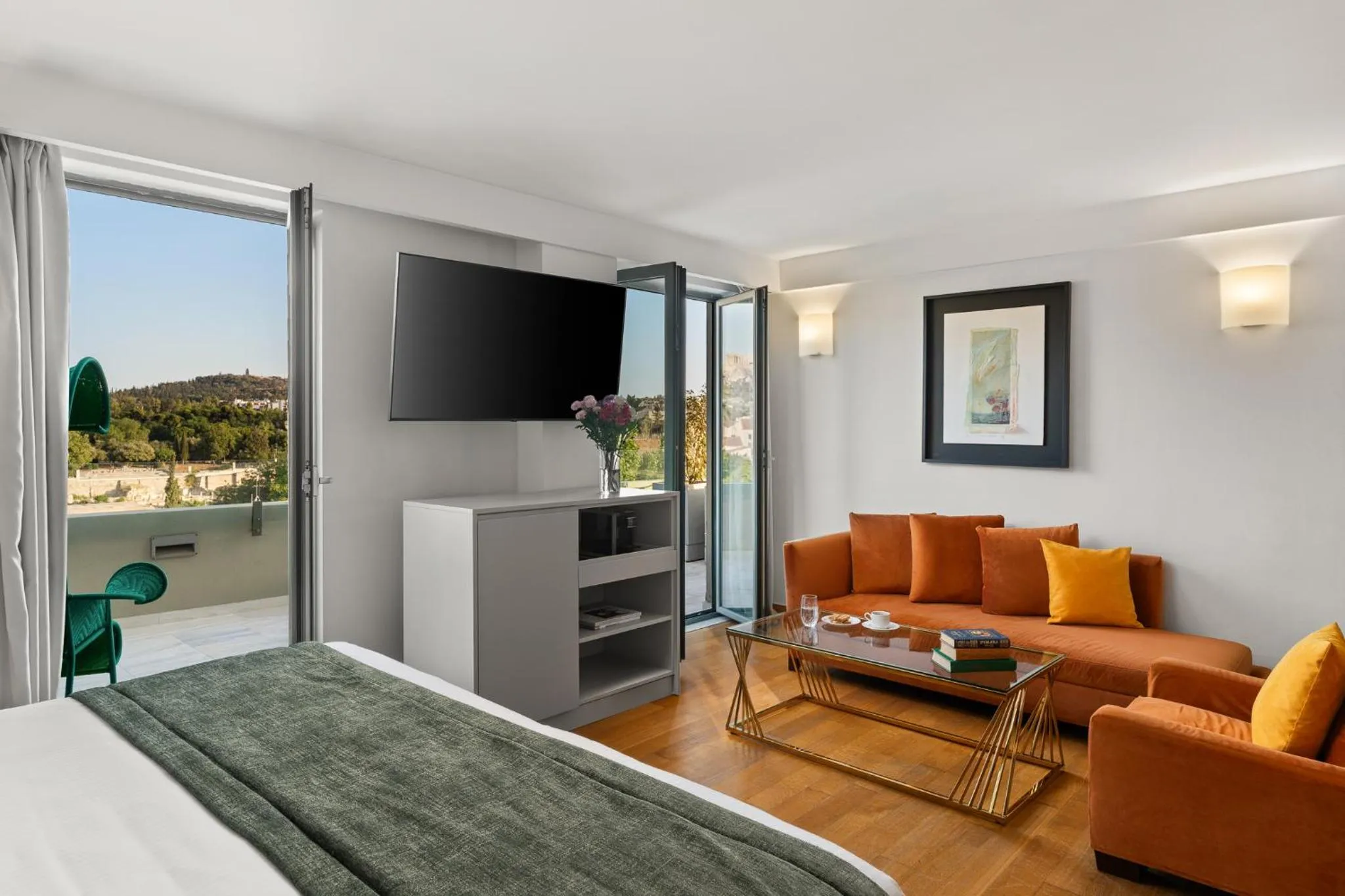 View (from property/room), Bed in Athenaeum Eridanus Luxury Hotel