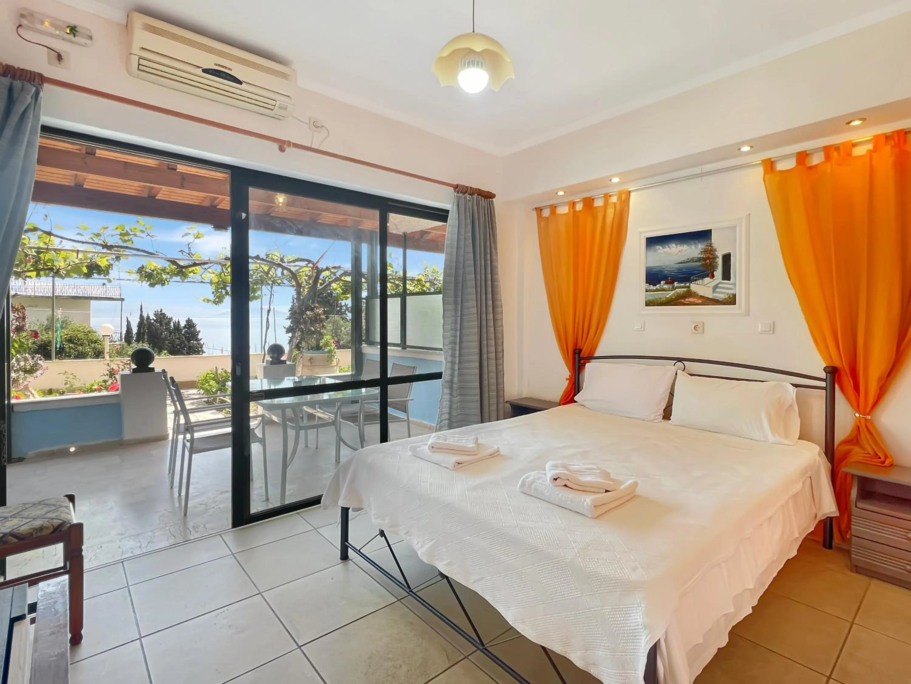 Bed in Corfu Andromaches Holiday Apartments