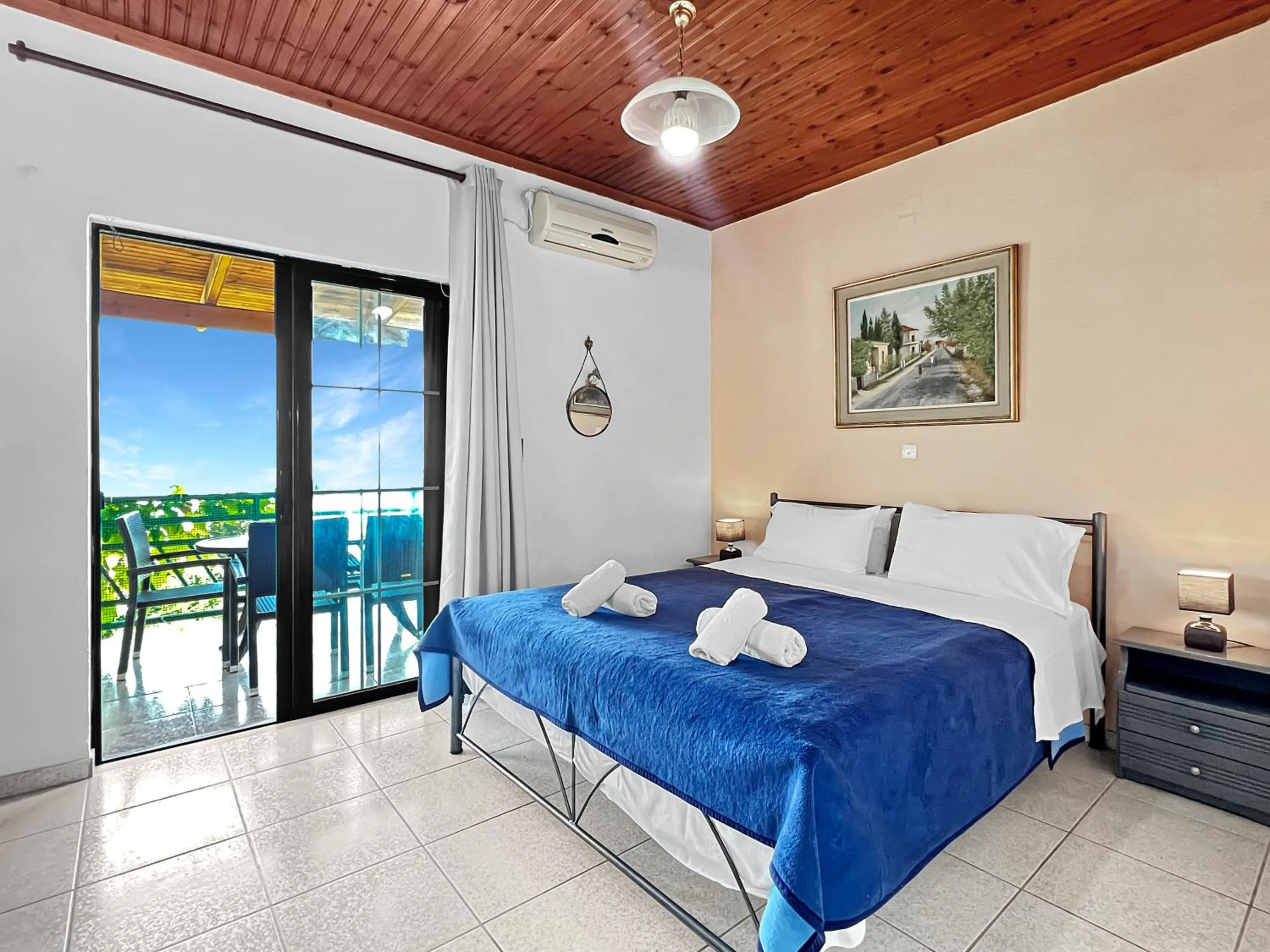 Bed in Corfu Andromaches Holiday Apartments