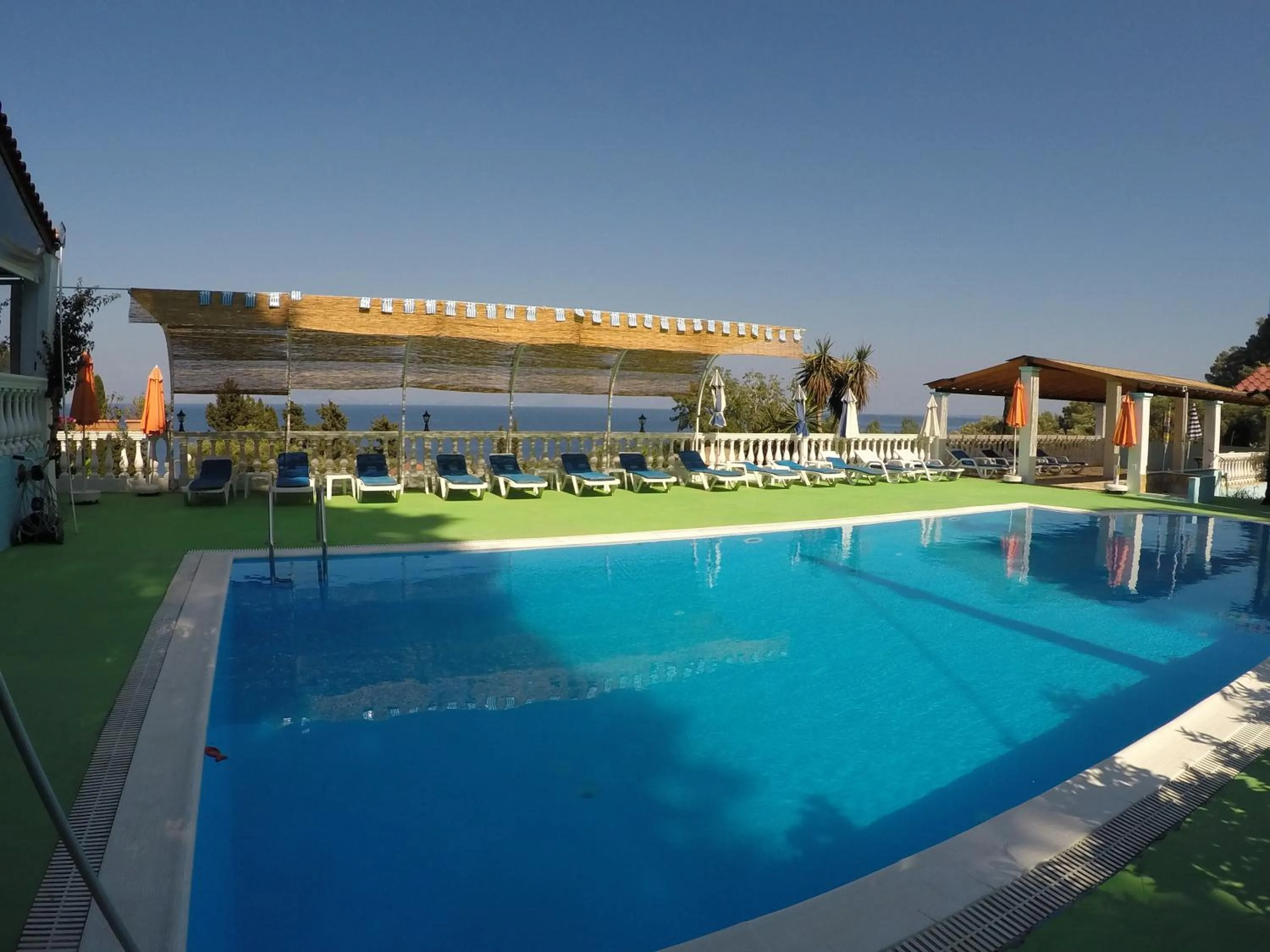 Pool view in Corfu Andromaches Holiday Apartments