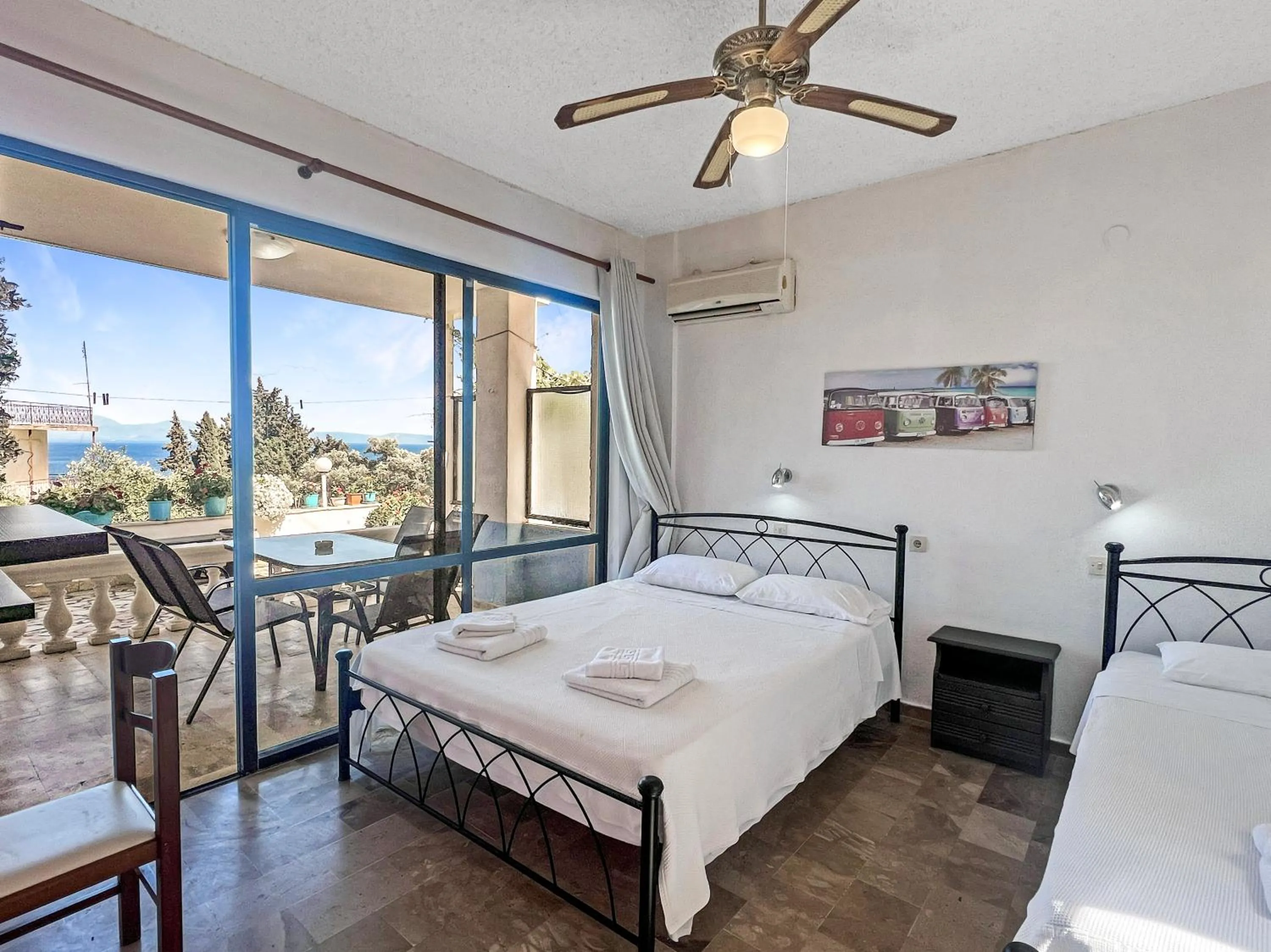 Bed in Corfu Andromaches Holiday Apartments