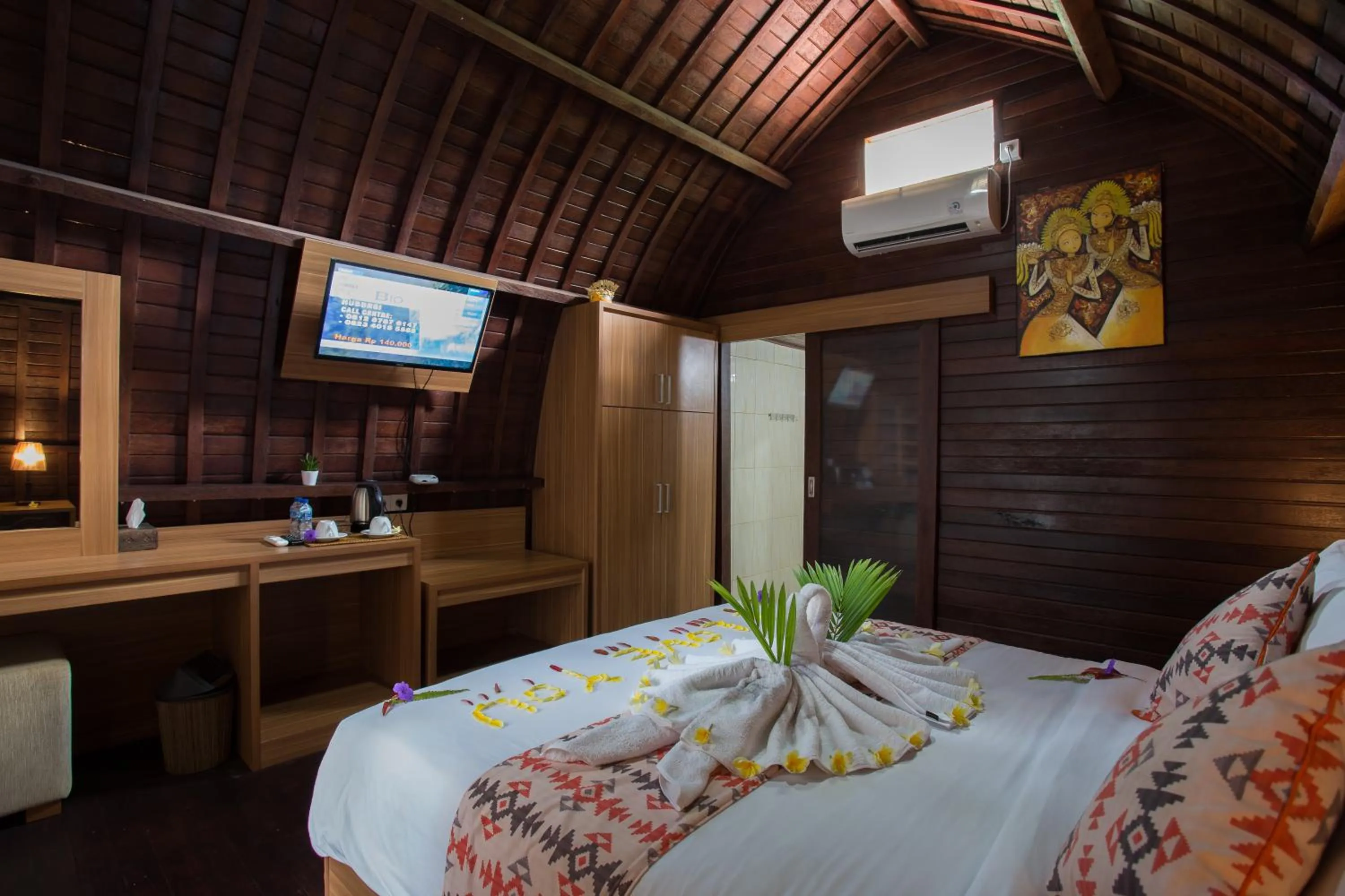 Bed in Klumpu Hill Villas Nusa Penida