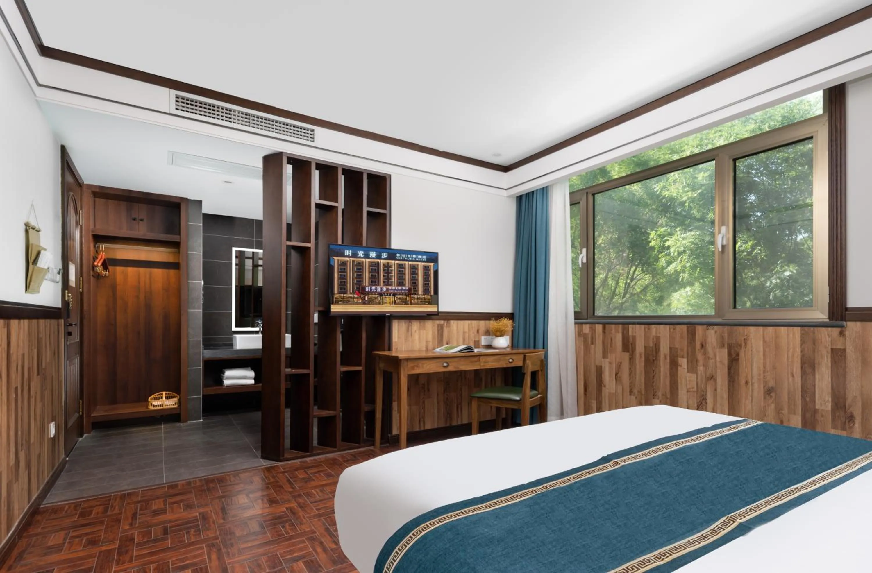 Bed in Nost algia Hotel Near University of Technology -Shanxi museum 时光漫步酒店 山西博物院太原理工大学店 Free fresh ground coffee,Free laundry service