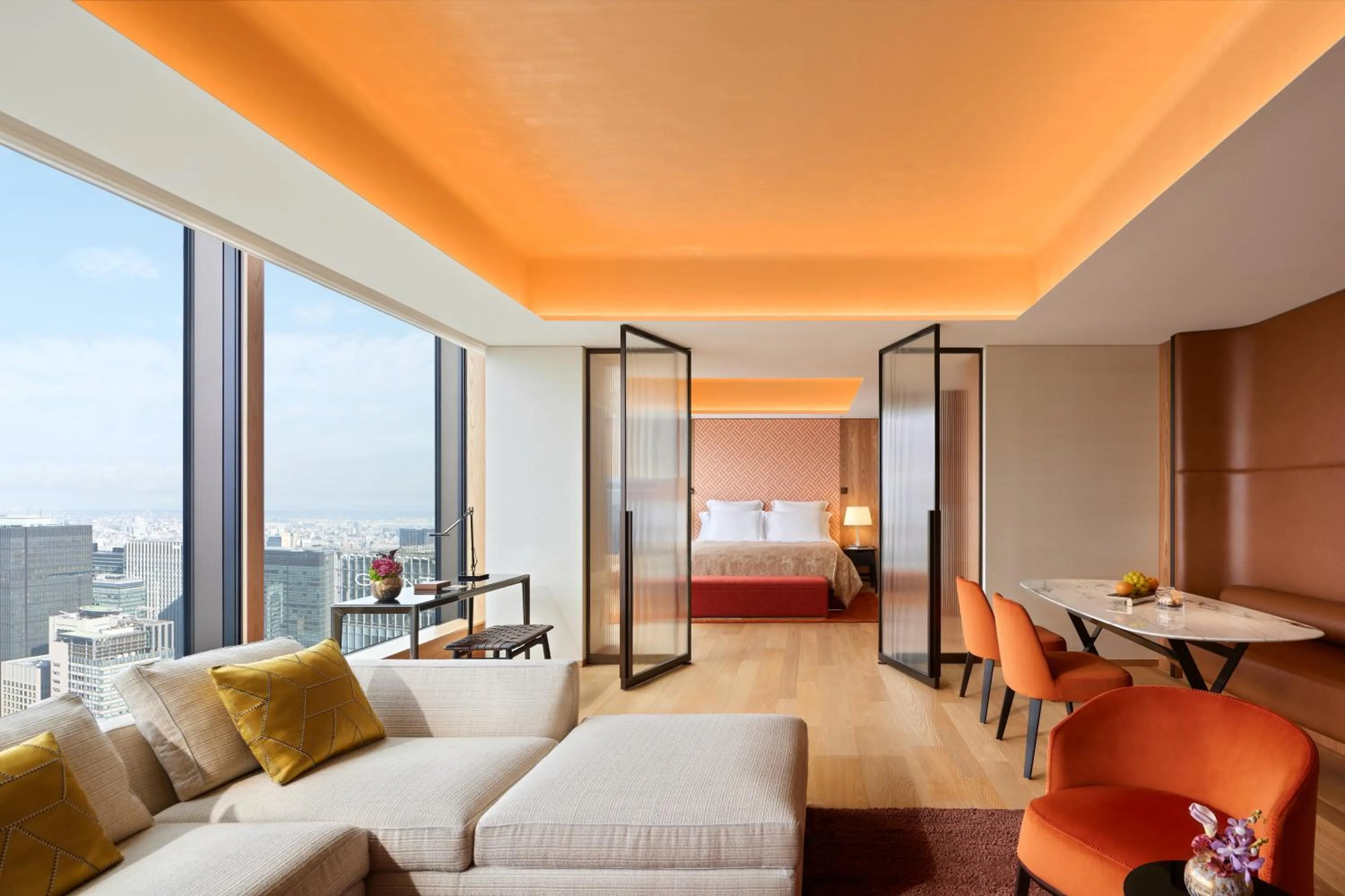 Living room, Bed in Bvlgari Hotel Tokyo