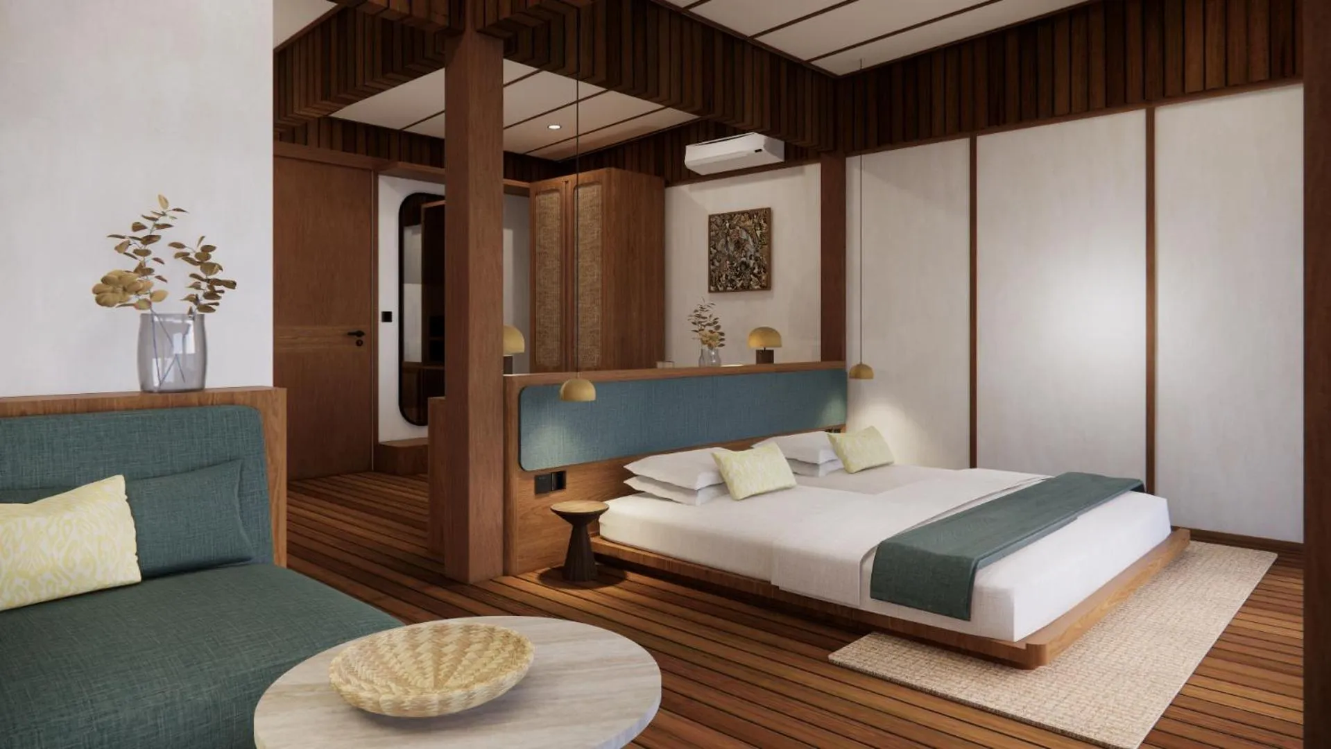 Bed in Grün Uluwatu